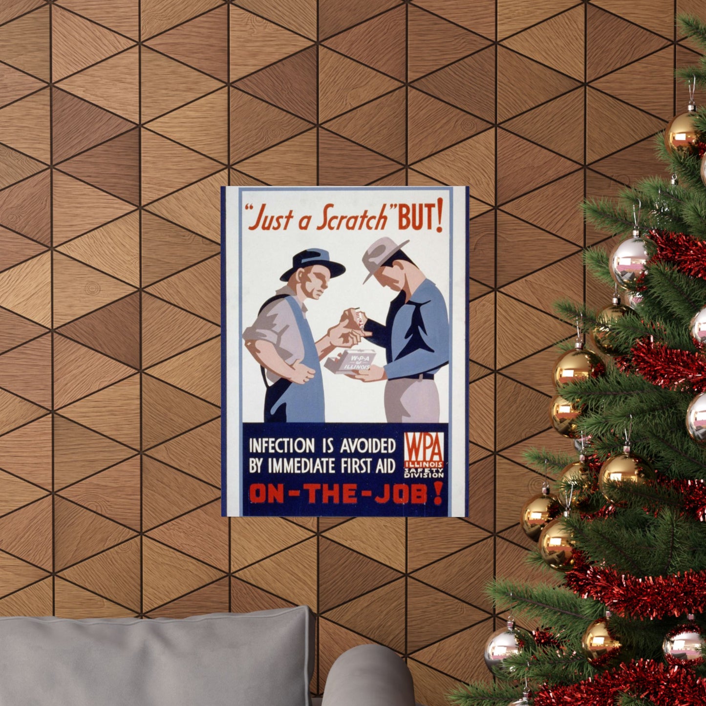 "Just a scratch" But! Infection is avoided by immediate first aid on-the-job! High Quality Matte Wall Art Poster for Home, Office, Classroom