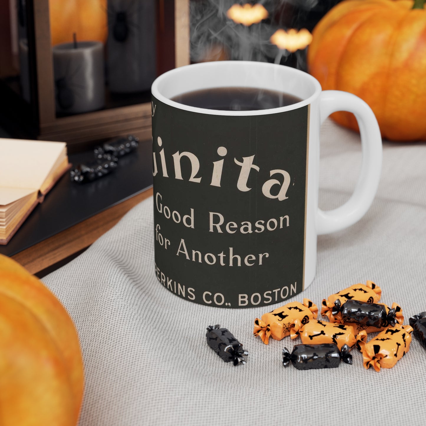 Every Ginita cigar a good reason for another, C.B. Perkins Co., Boston Beautiful Novelty Ceramic Coffee Mug 11oz