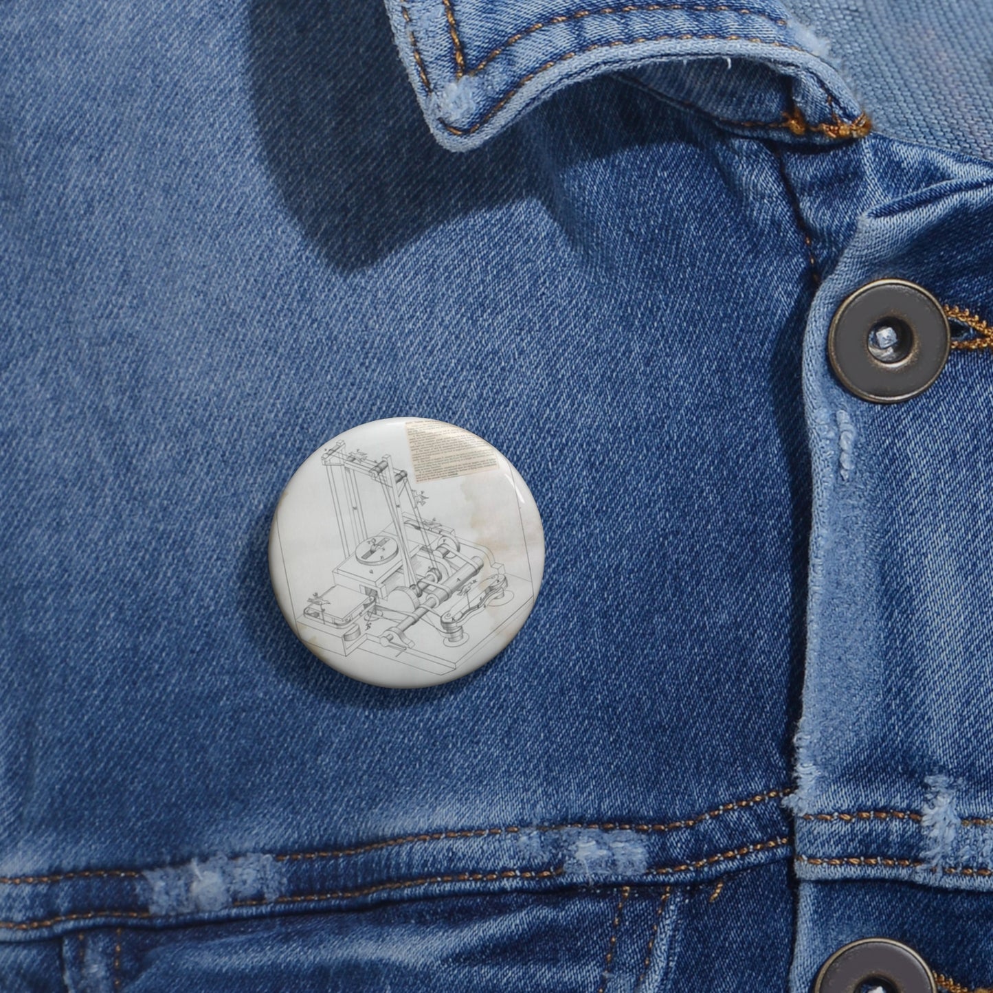 Patent drawing - for W. H. Broden's Target Public domain image Pin Buttons with Crisp Design
