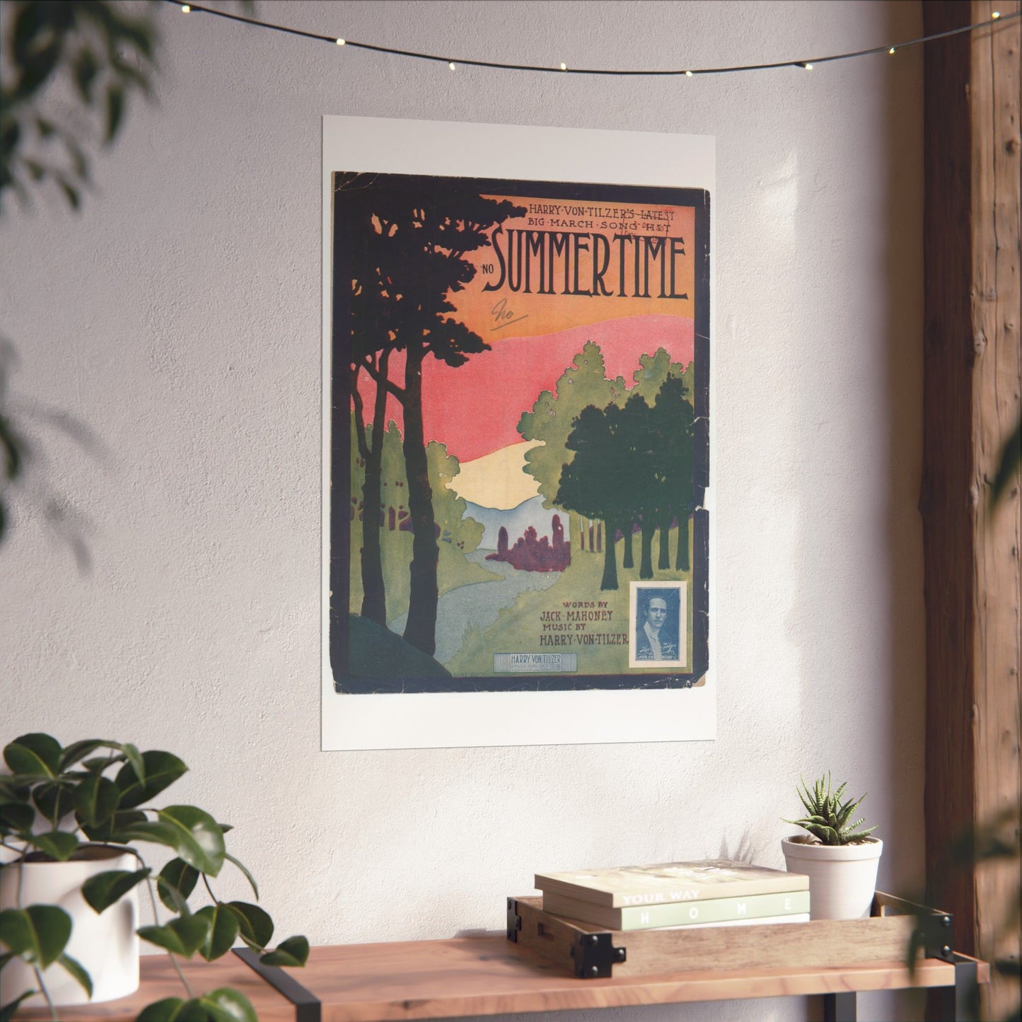 Summertime, musical notation - Public domain American sheet music High Quality Matte Wall Art Poster for Home, Office, Classroom