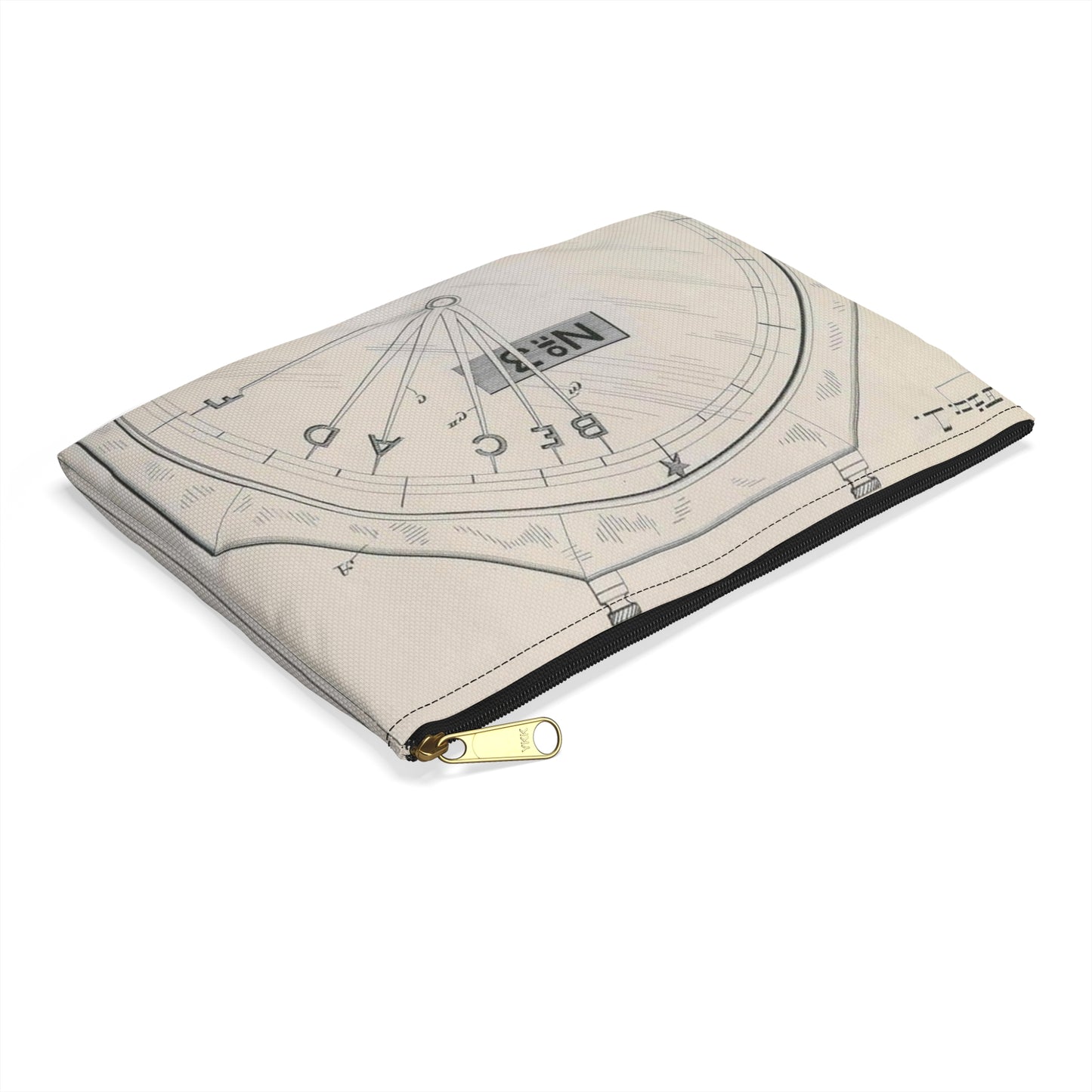 Patent drawing - for S. D. Mott's Racing Indicator Public domain image Large Organizer Pouch with Black Zipper