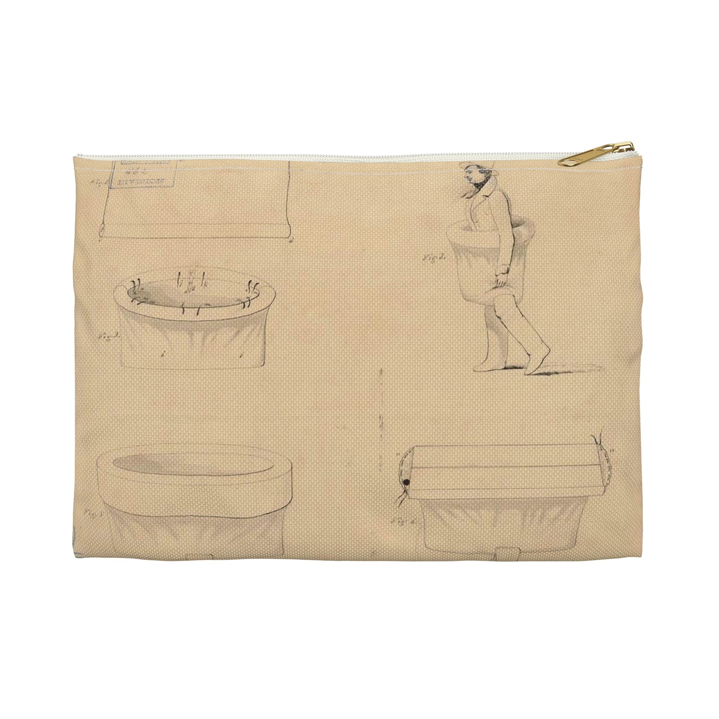 Patent drawing - Drawing of a Life Boat Public domain image Large Organizer Pouch with Black Zipper