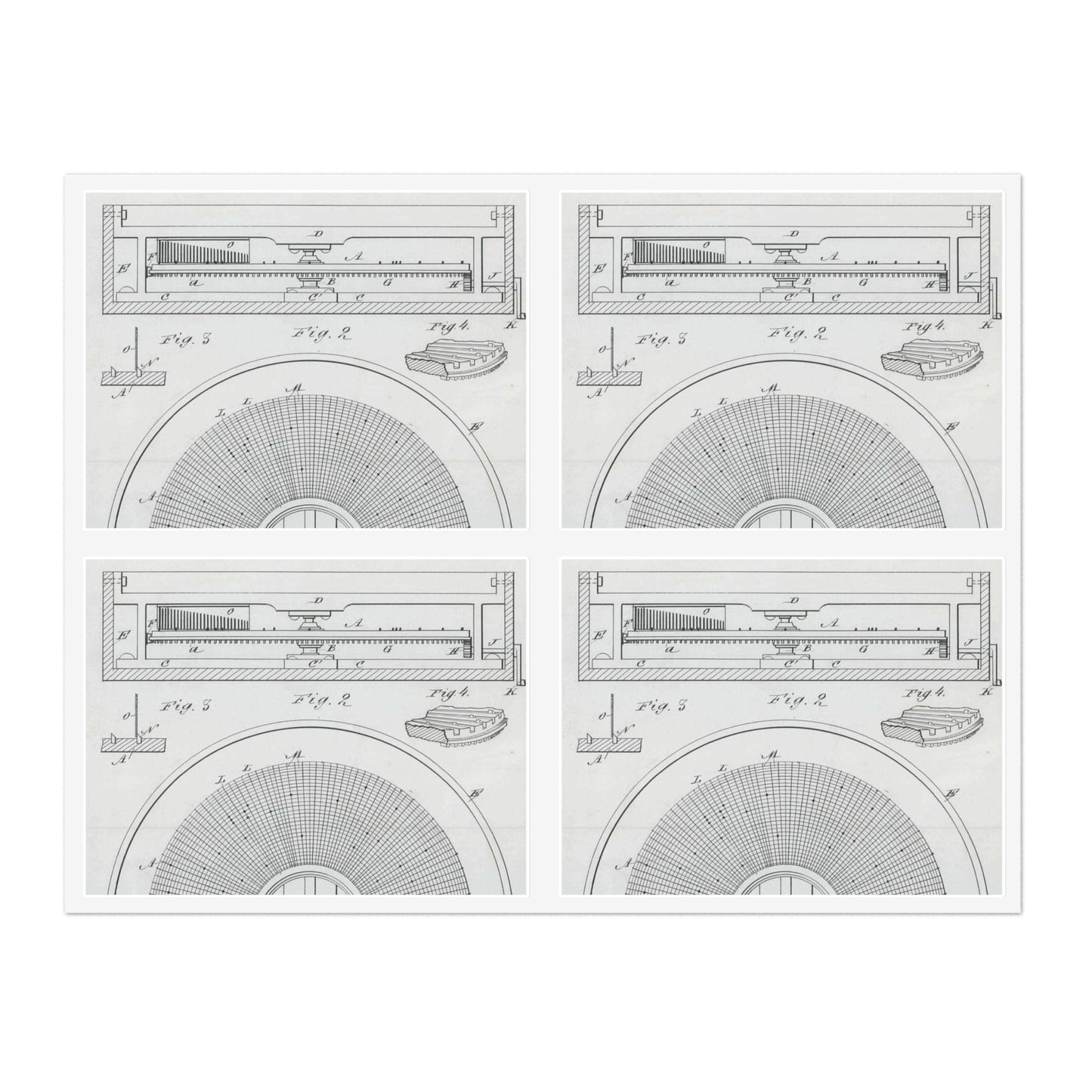 Patent Drawing of Engine - for M. Boom's Music Box Public domain image Laminated UV Protective Vinyl Stickers
