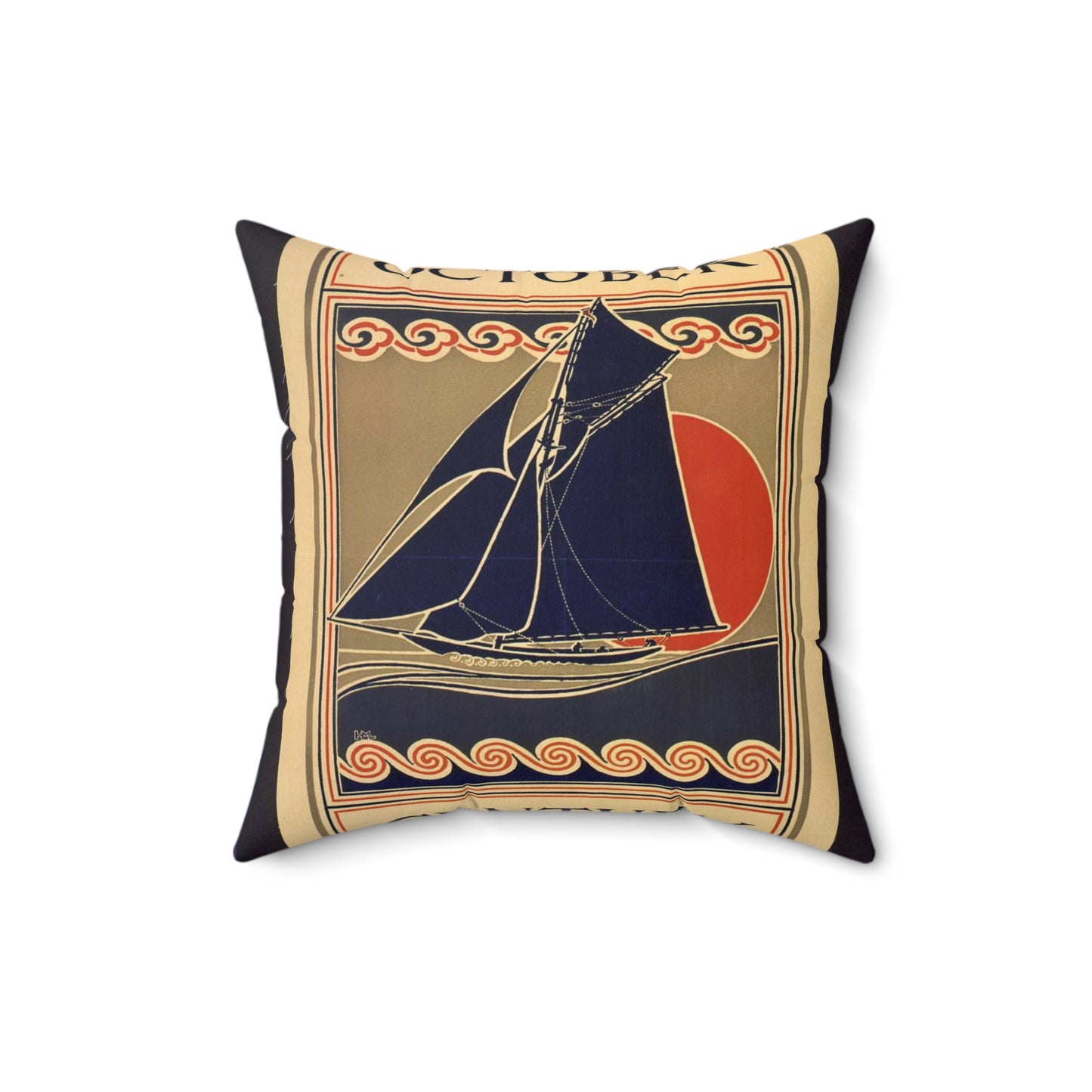 October Century / HML. - Art nouveau public domain poster Decorative Accent Square Pillow