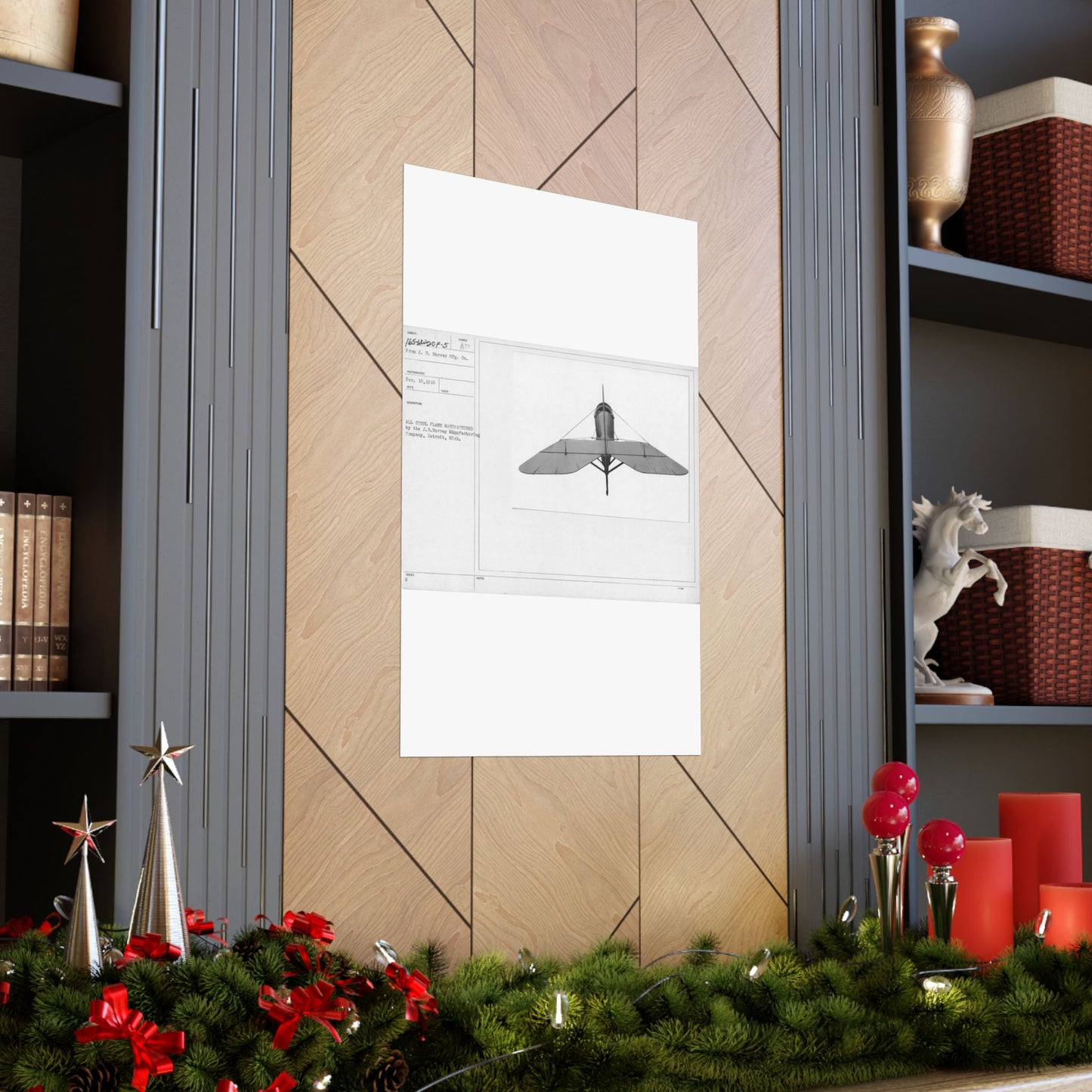 Patent drawing - Airplanes - Types - All steel manufactured by the J.W. Murray Manufacturing Company, Detroit, Michigan Public domain image High Quality Matte Wall Art Poster for Home, Office, Classroom