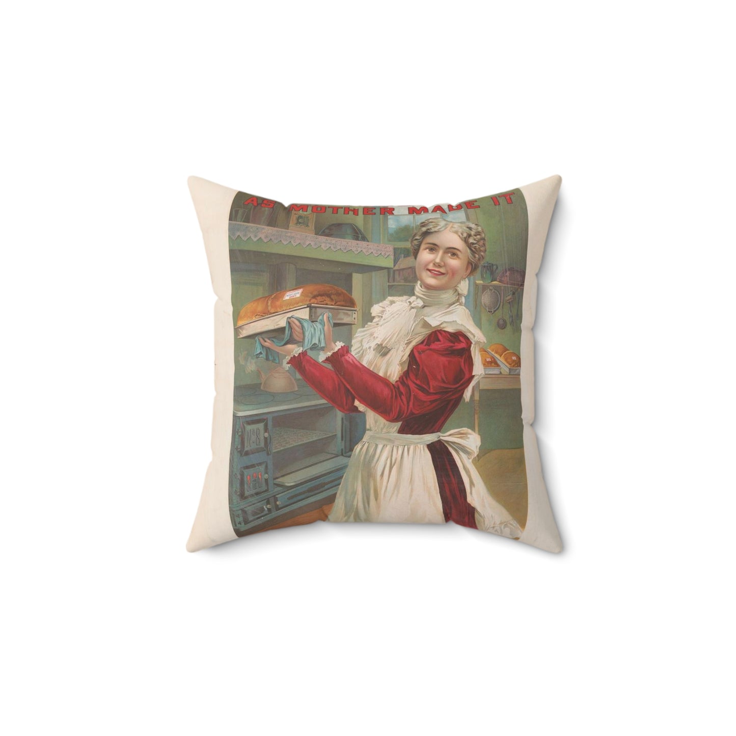 "Mother's bread" pure as mother made it. Made by J.A. Dahn & Son, 15, 17, 19, North Oxford St., Brooklyn Decorative Accent Square Pillow