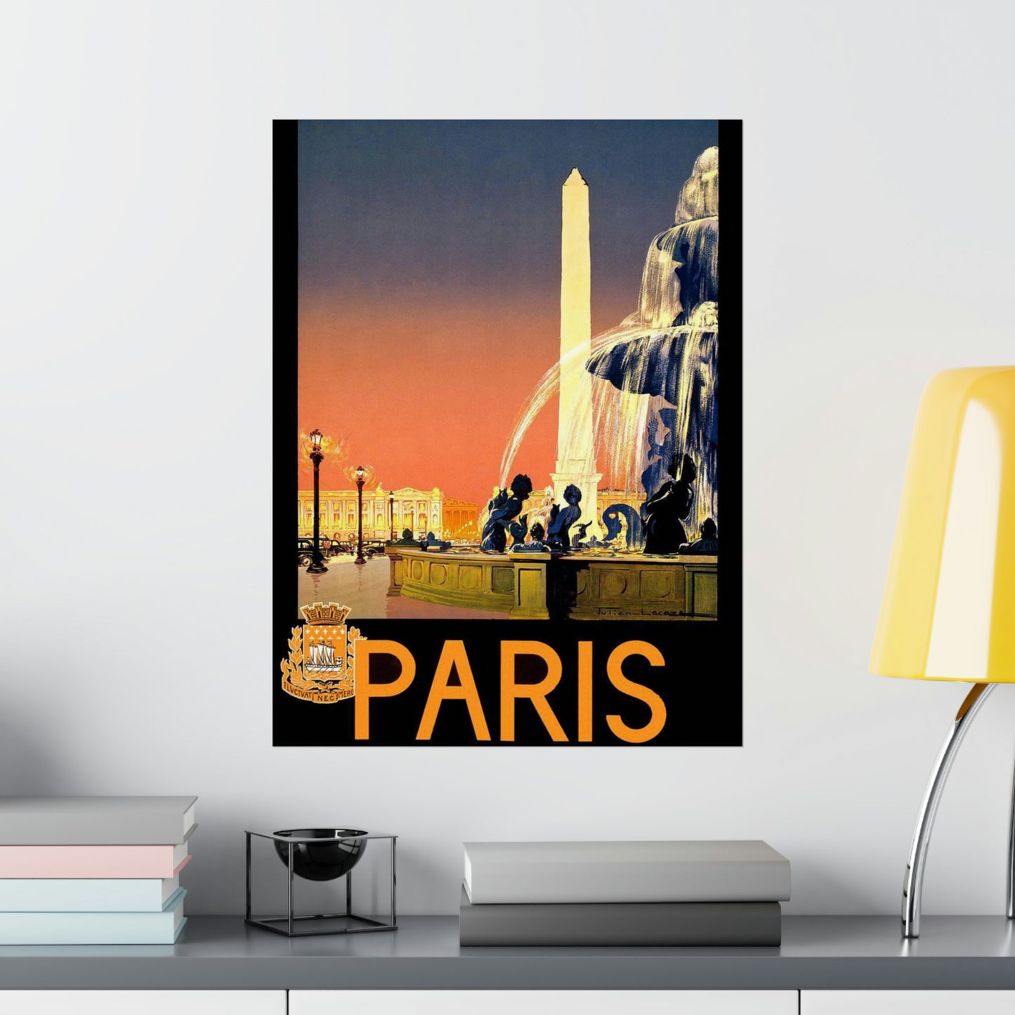 Paris. Vintage Travel Poster. - Art Deco public domain image High Quality Matte Wall Art Poster for Home, Office, Classroom