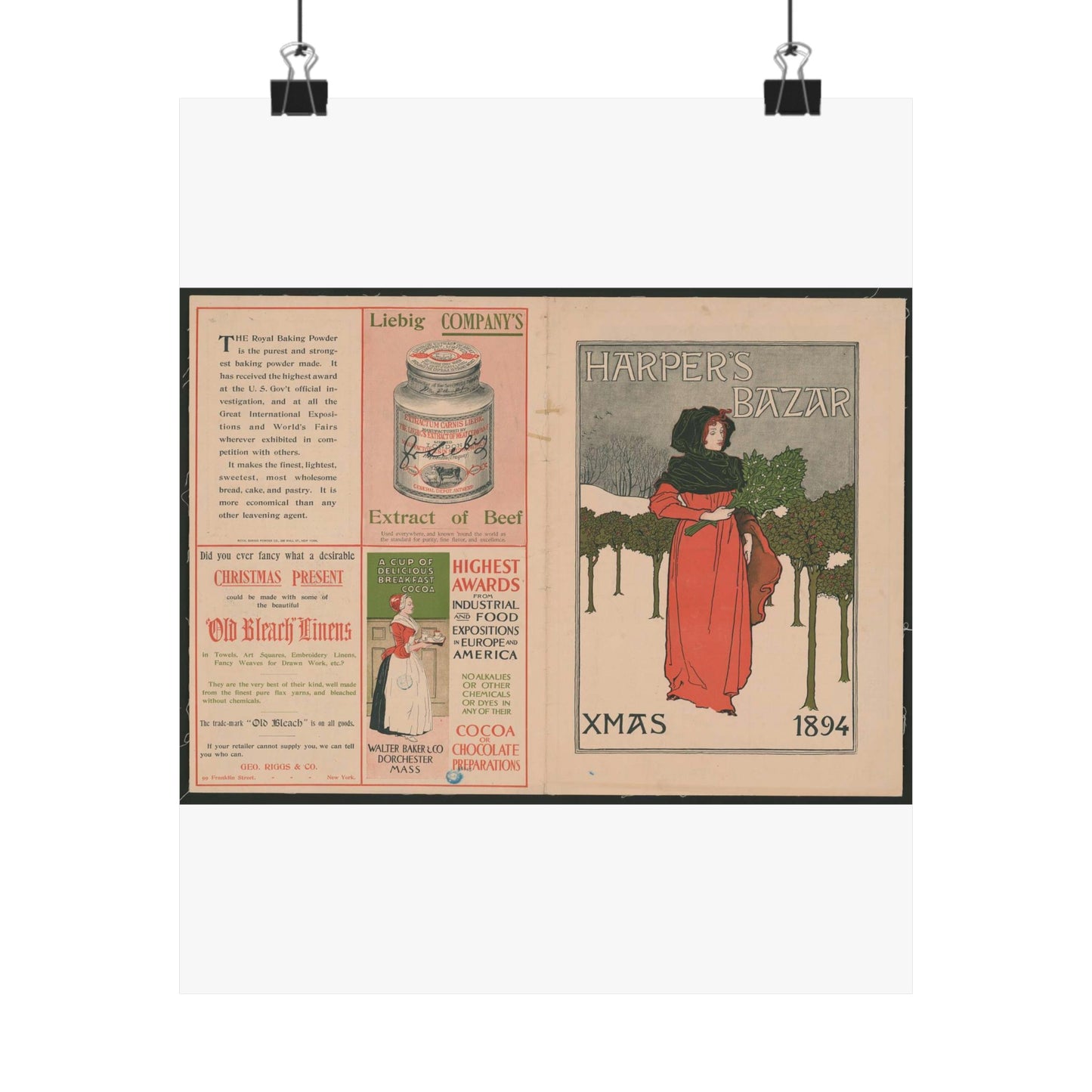 Louis Rhead - Harper's Bazar, Xmas 1894 LCCN2015646920 High Quality Matte Wall Art Poster for Home, Office, Classroom