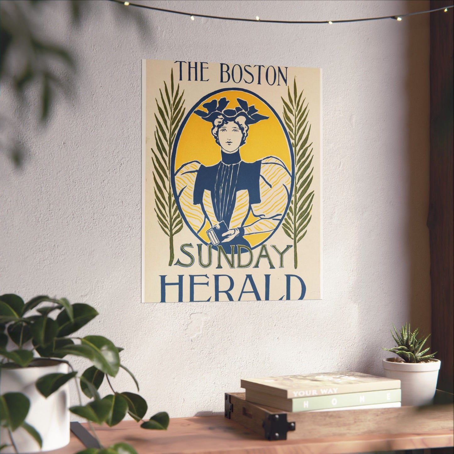 The Boston Sunday herald, Art Nouveau Poster High Quality Matte Wall Art Poster for Home, Office, Classroom