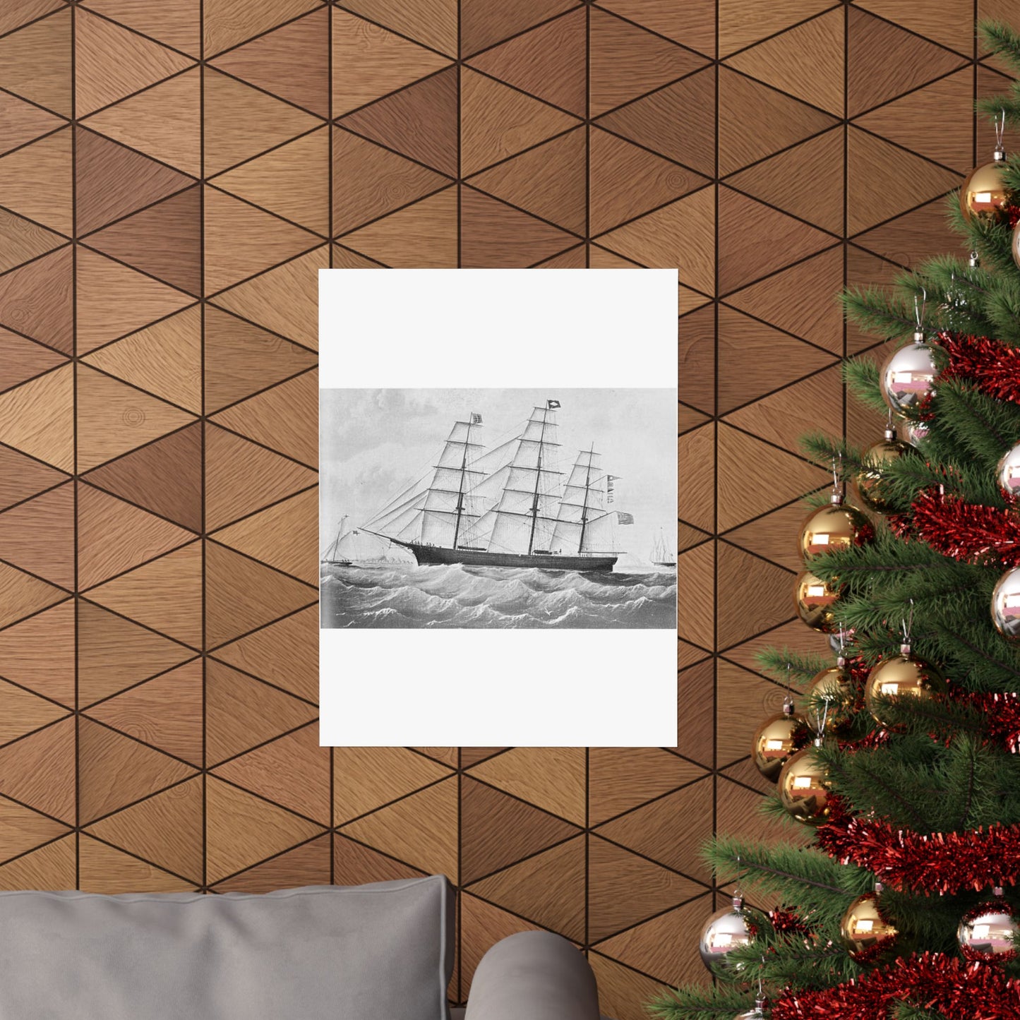 Chariot of Fame (A1 extreme clipper, 1853) High Quality Matte Wall Art Poster for Home, Office, Classroom