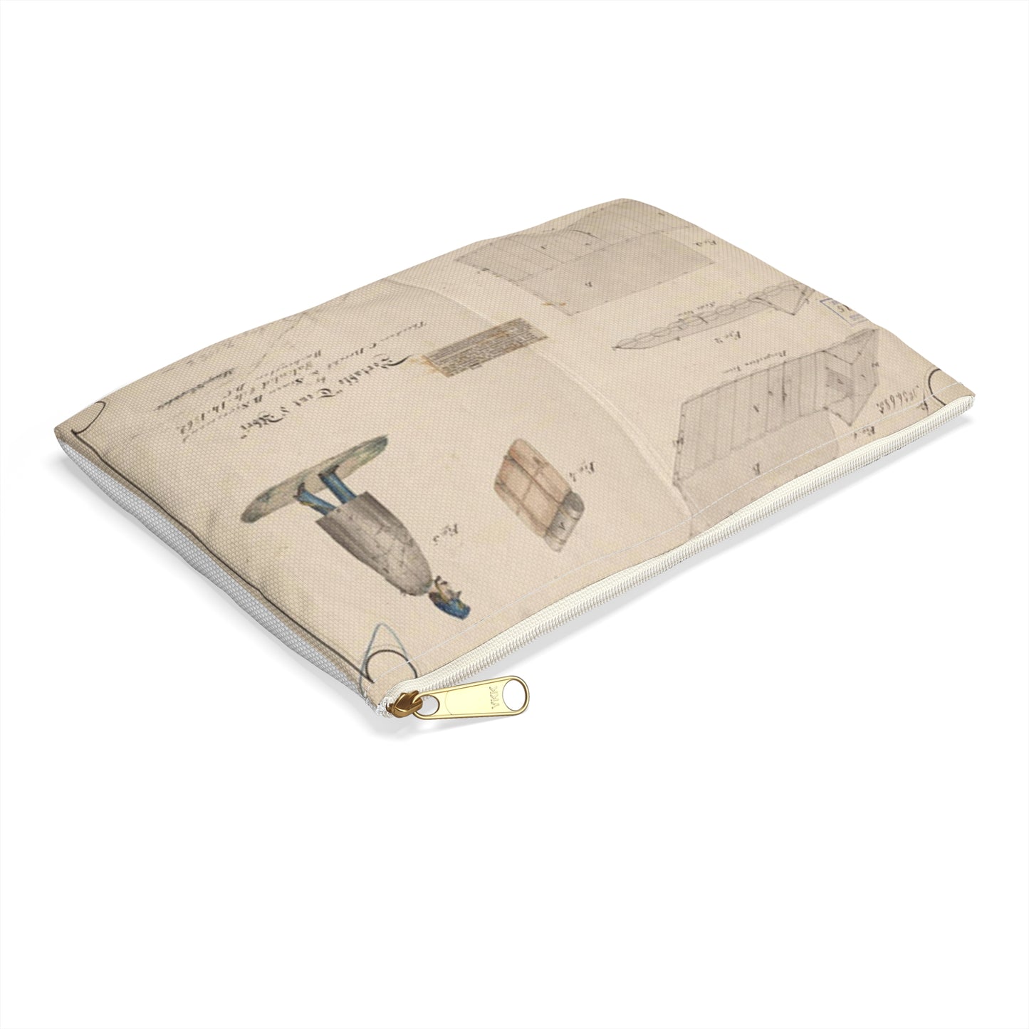 Patent drawing - Drawing of Portable Tent and Abri Public domain image Large Organizer Pouch with Black Zipper