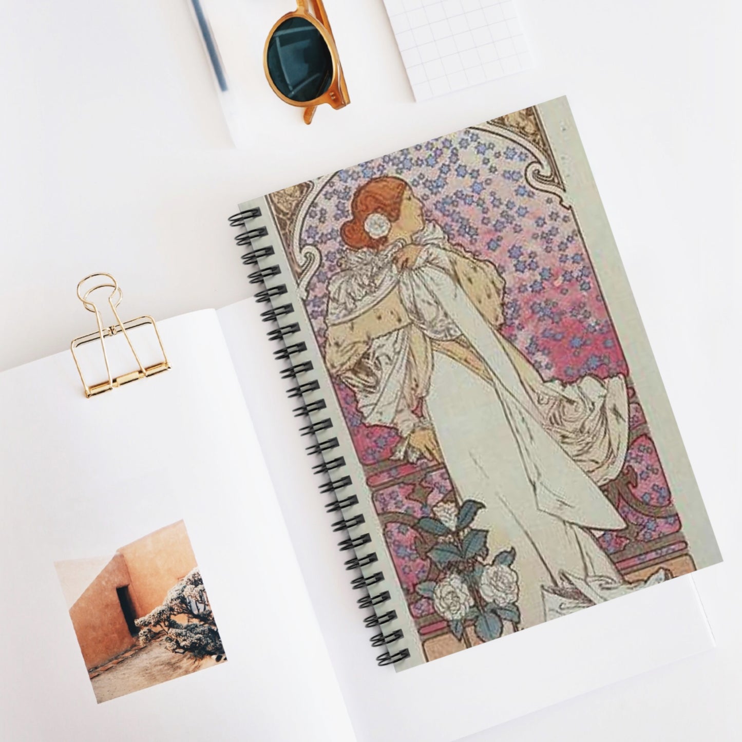 Affiche pour le Théâtre de la Renaissance, "la Dame aux Camélias". Spiral Bound Ruled Notebook with Printed Cover
