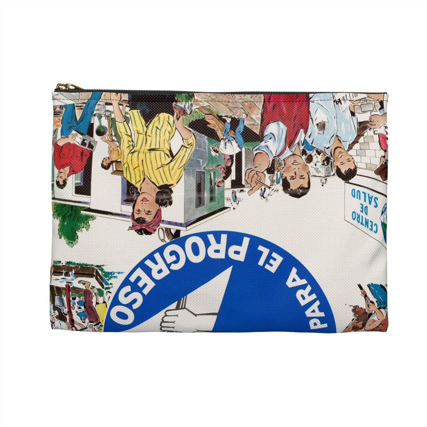 Alliance Posters, Cold War American Propaganda poster Large Organizer Pouch with Black Zipper