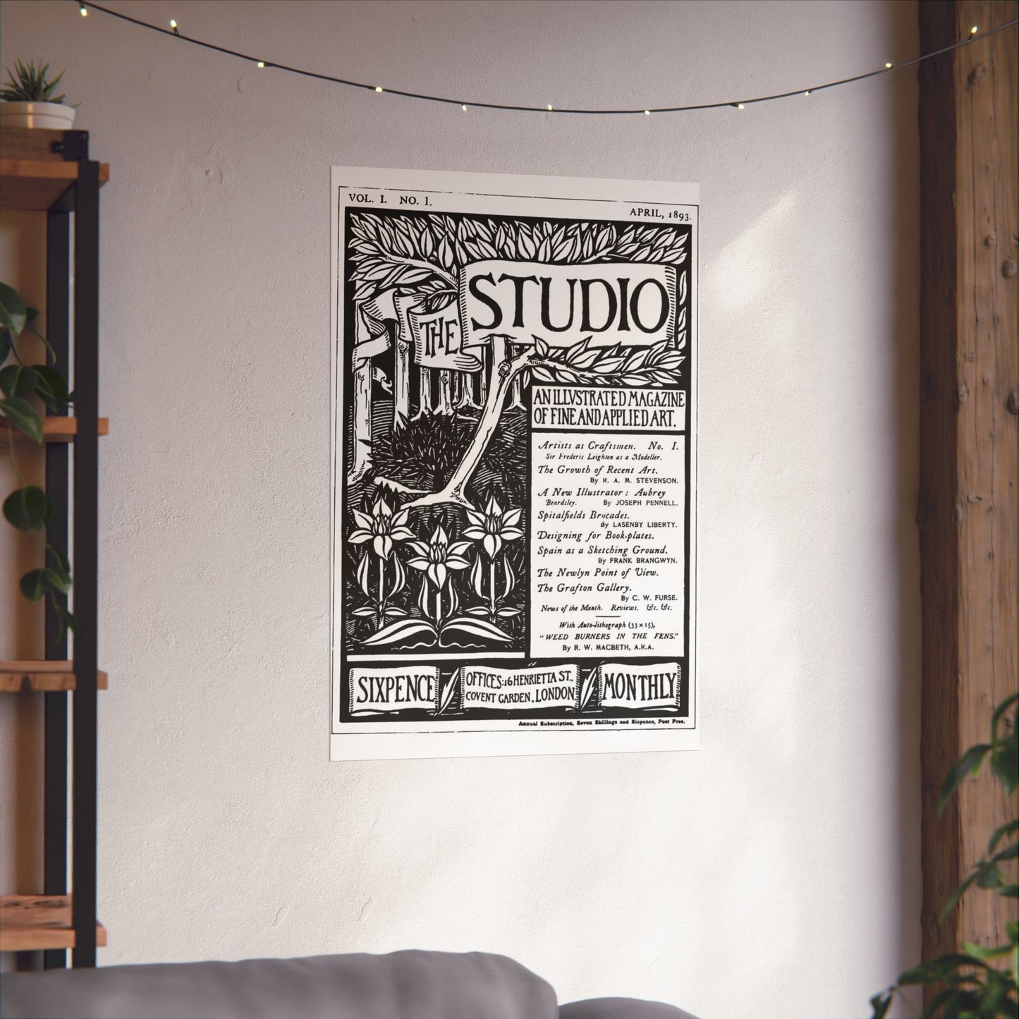 Aubrey Beardsley - Thestudiomagazinefirstcover High Quality Matte Wall Art Poster for Home, Office, Classroom