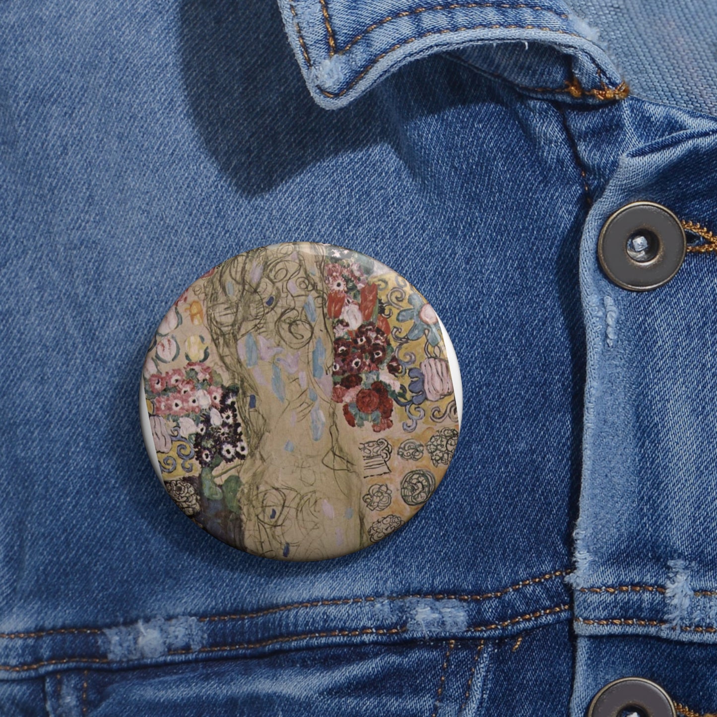 Gustav Klimt 056 - The Yorck Project Masterpieces of Painting Pin Buttons with Crisp Design