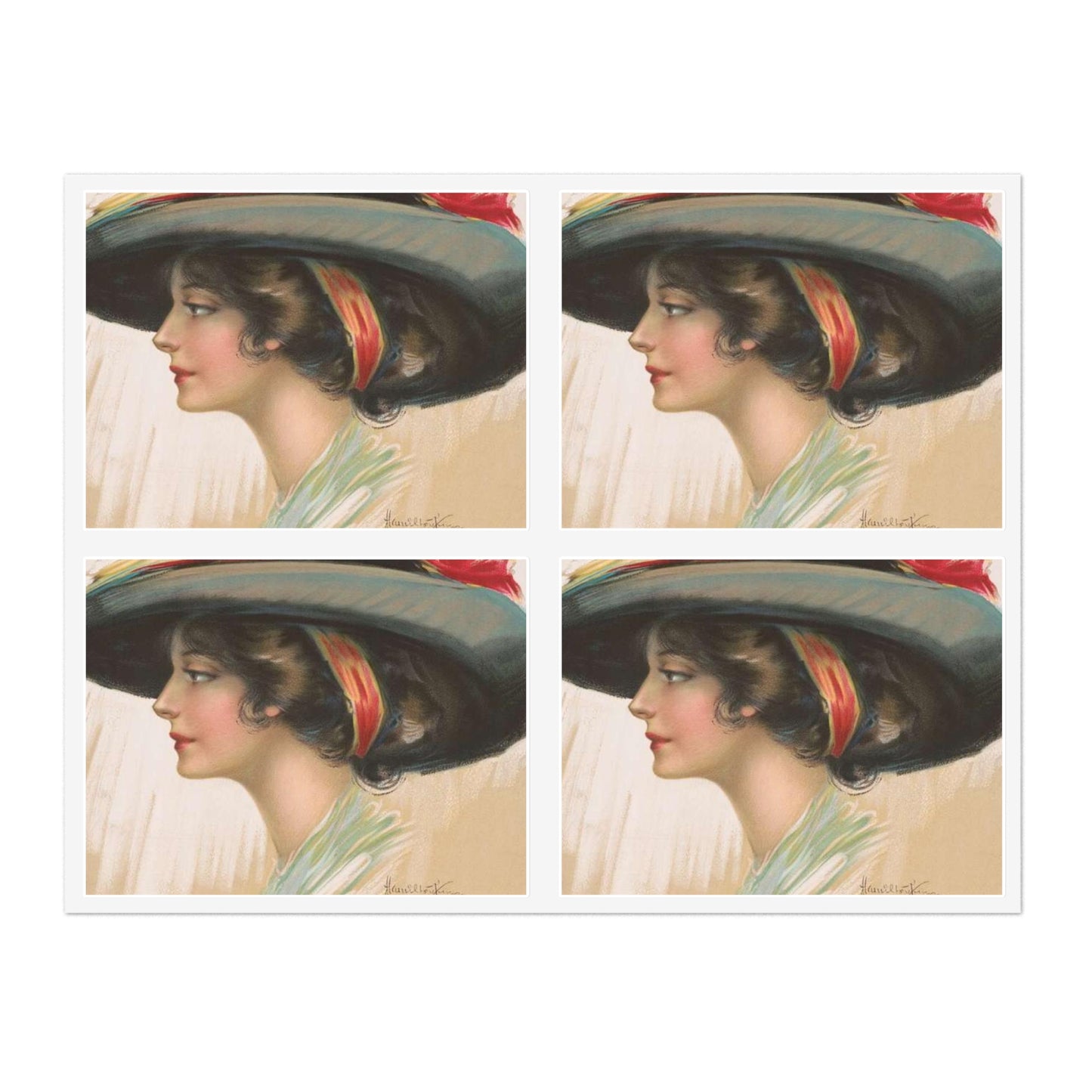 "The belle of New York" - Public domain graphic arts, Library of Congress Laminated UV Protective Vinyl Stickers