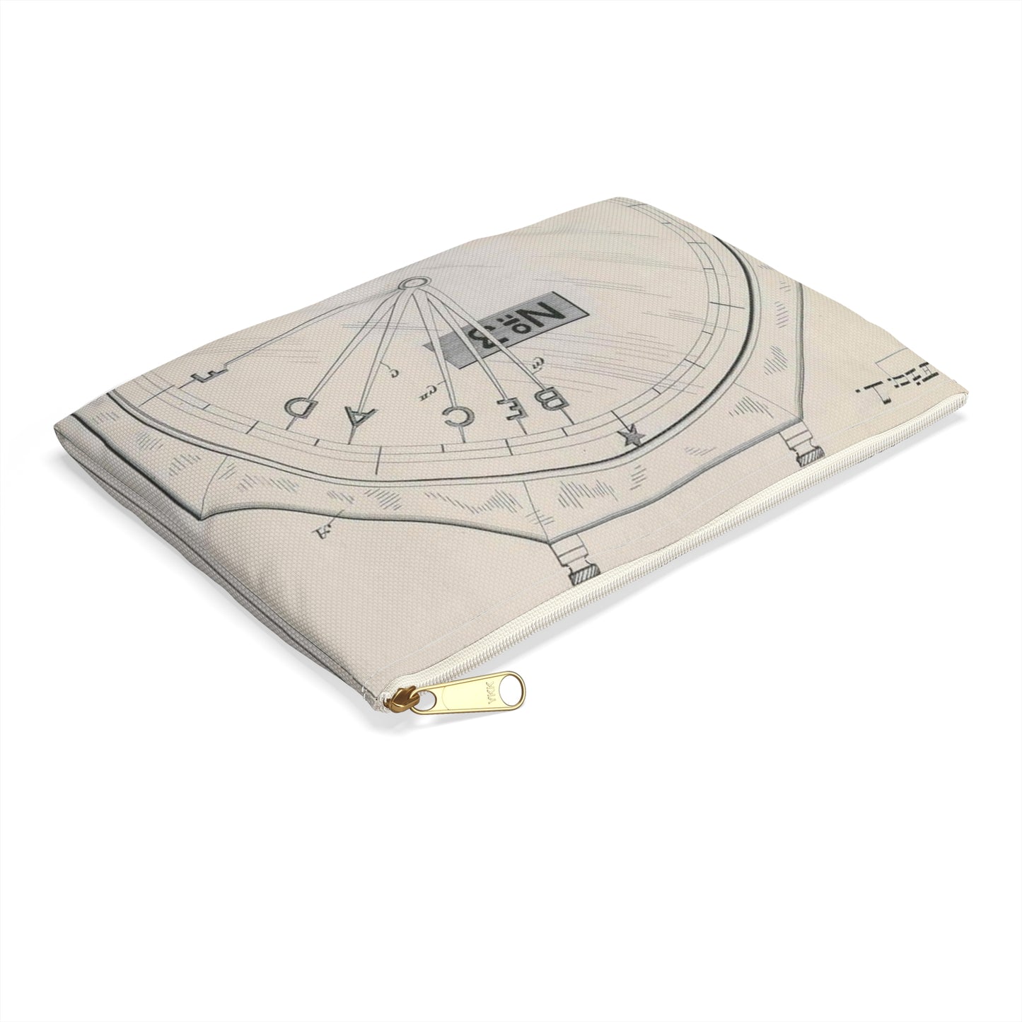 Patent drawing - for S. D. Mott's Racing Indicator Public domain image Large Organizer Pouch with Black Zipper