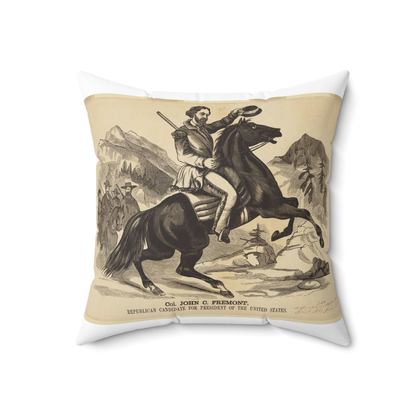 Col. John C. Fremont, Republican candidate for the President of the United States Decorative Accent Square Pillow