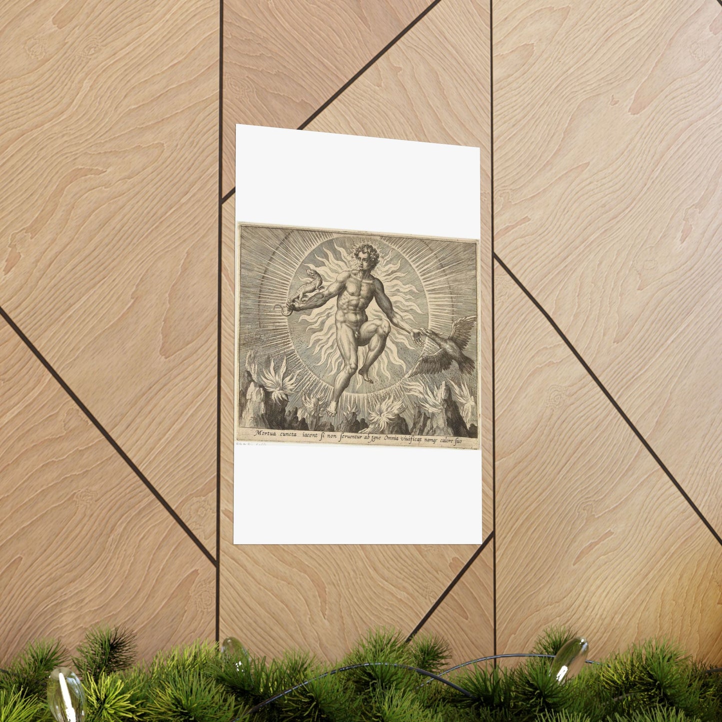 Adriaen Collaert - Vuur - Engraving, Public domain image High Quality Matte Wall Art Poster for Home, Office, Classroom