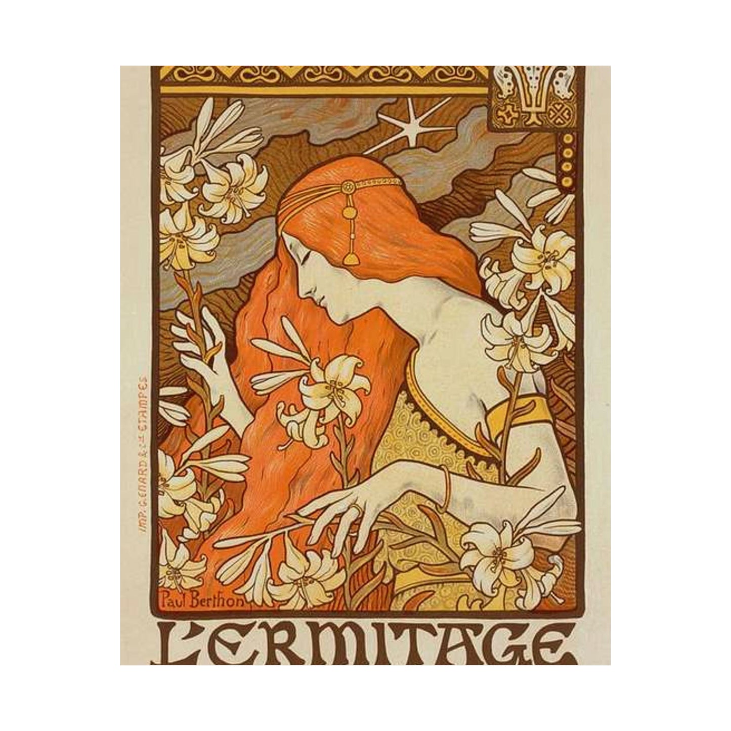 Paul Emile Berthon - Affiche pour la Revue "l'Érmitage. High Quality Matte Wall Art Poster for Home, Office, Classroom