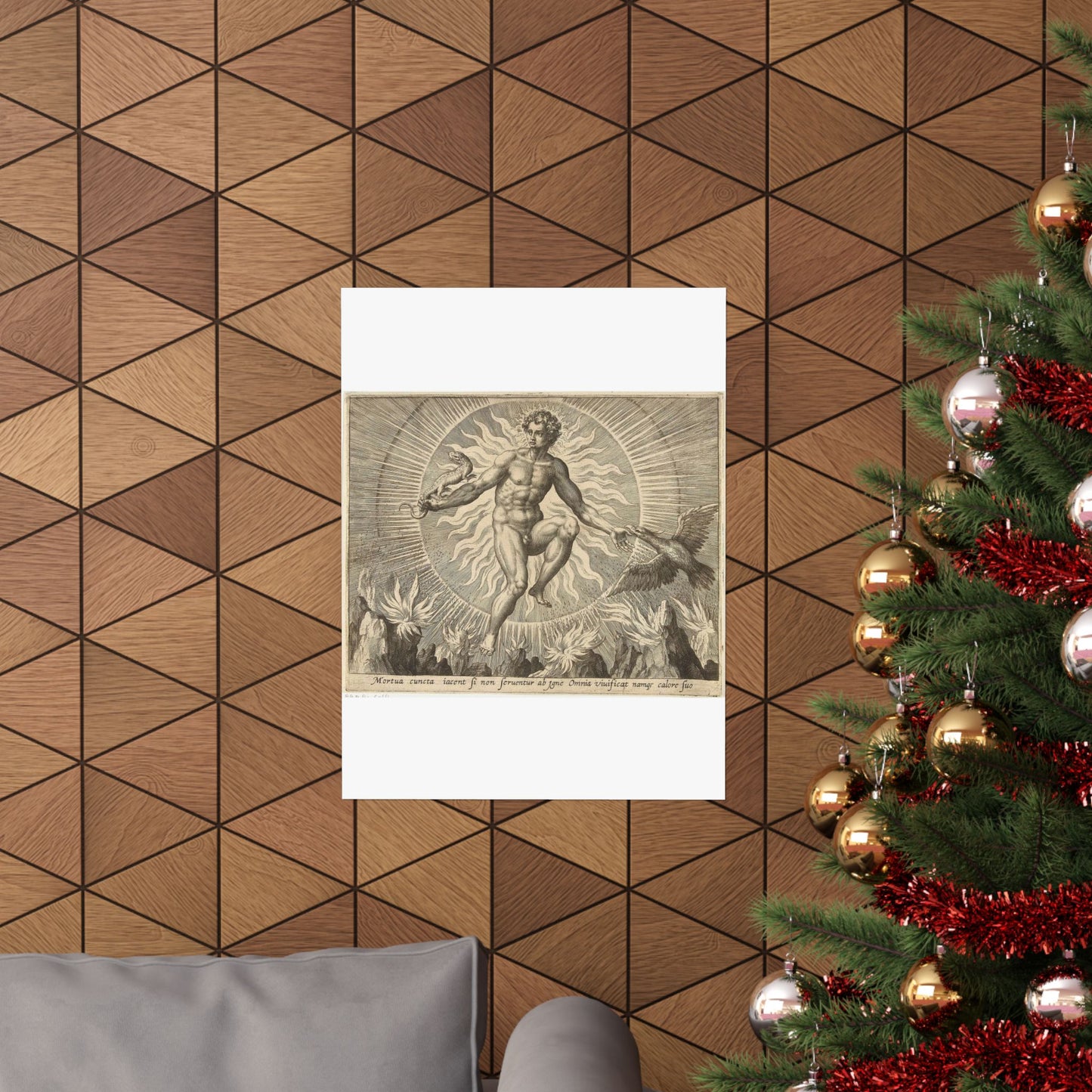 Adriaen Collaert - Vuur - Engraving, Public domain image High Quality Matte Wall Art Poster for Home, Office, Classroom