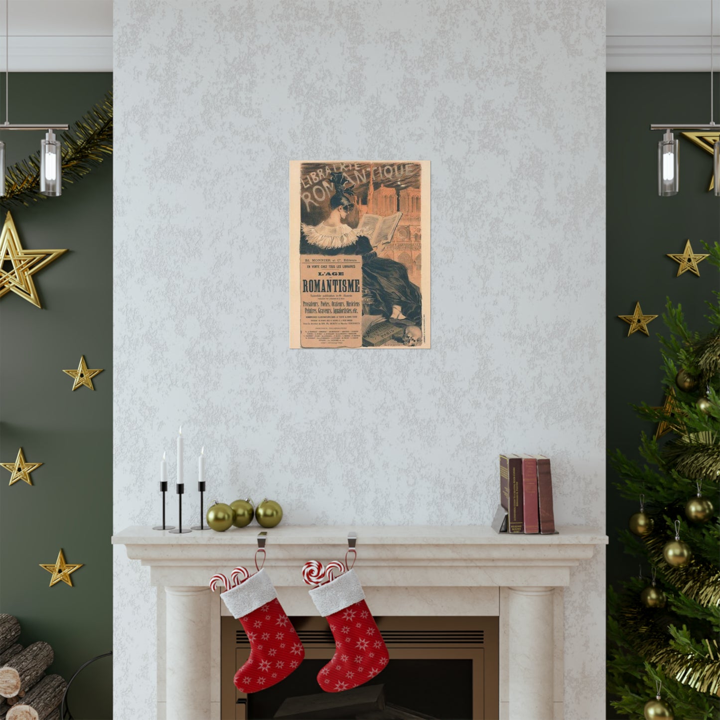 Affiche pour la "Librairie Romantique". High Quality Matte Wall Art Poster for Home, Office, Classroom