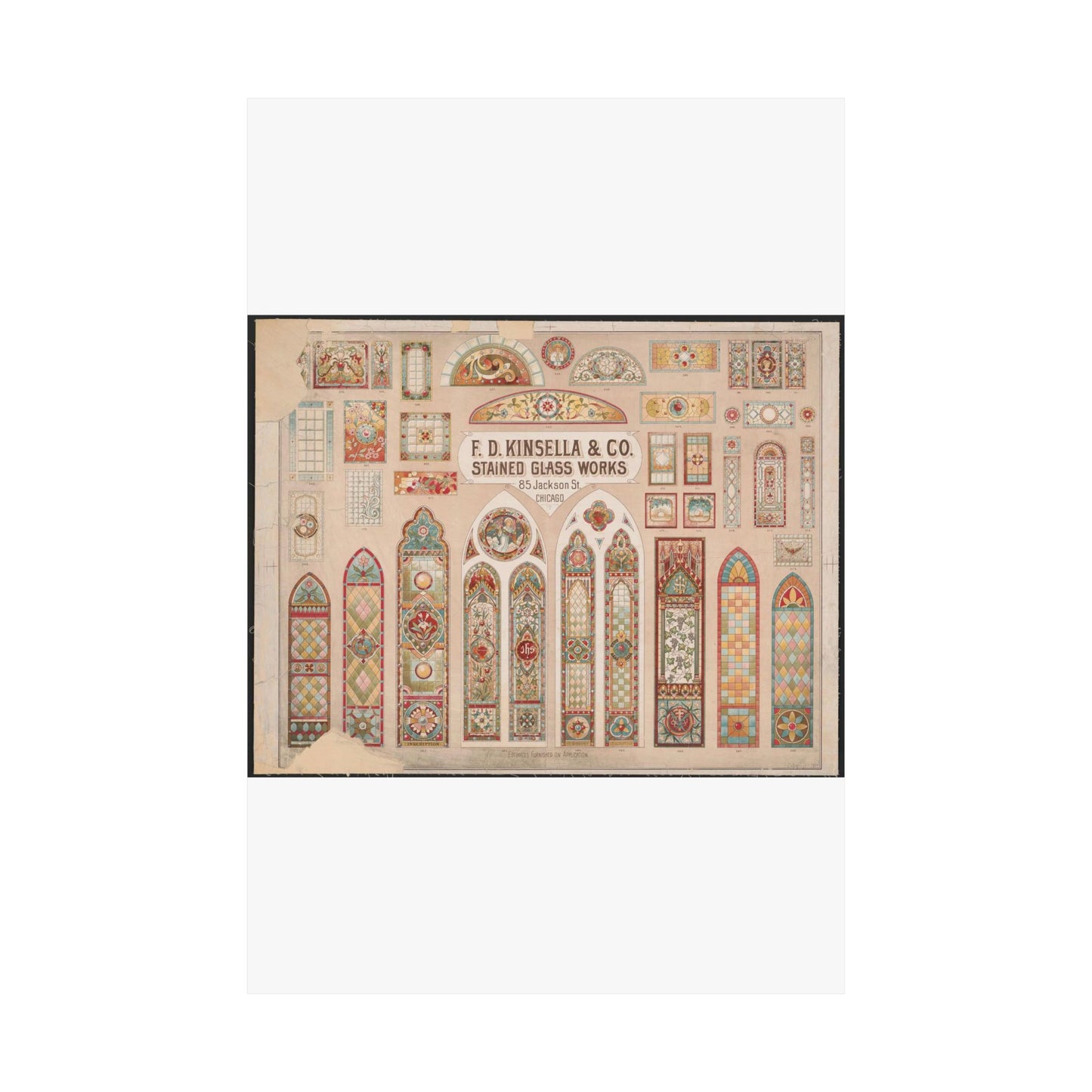 F.D. Kinsella & Co., stained glass works High Quality Matte Wall Art Poster for Home, Office, Classroom