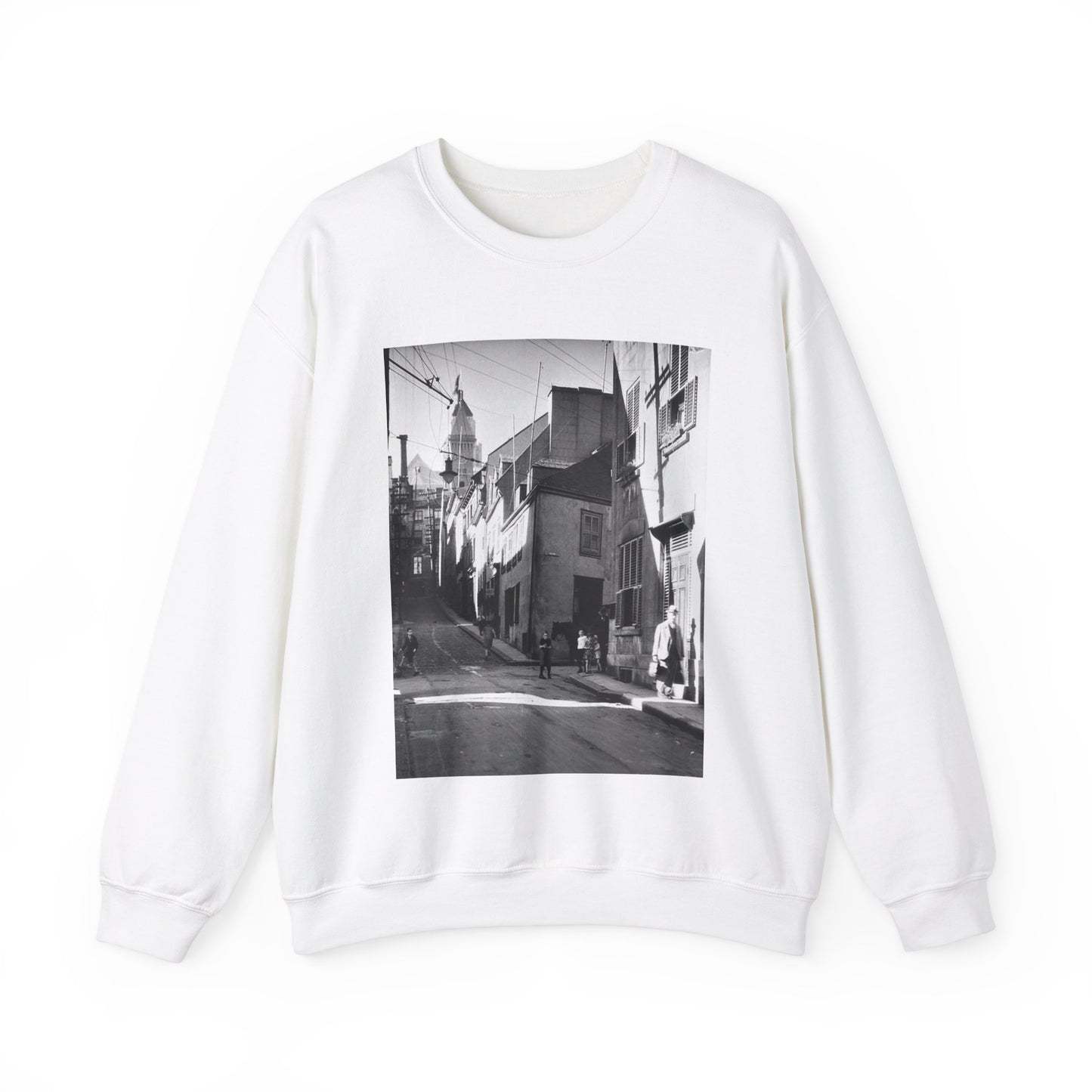 Rue St-Flavien, Quebec City, 1932 White Heavy Blend Adult Crew Neck SweatShirt