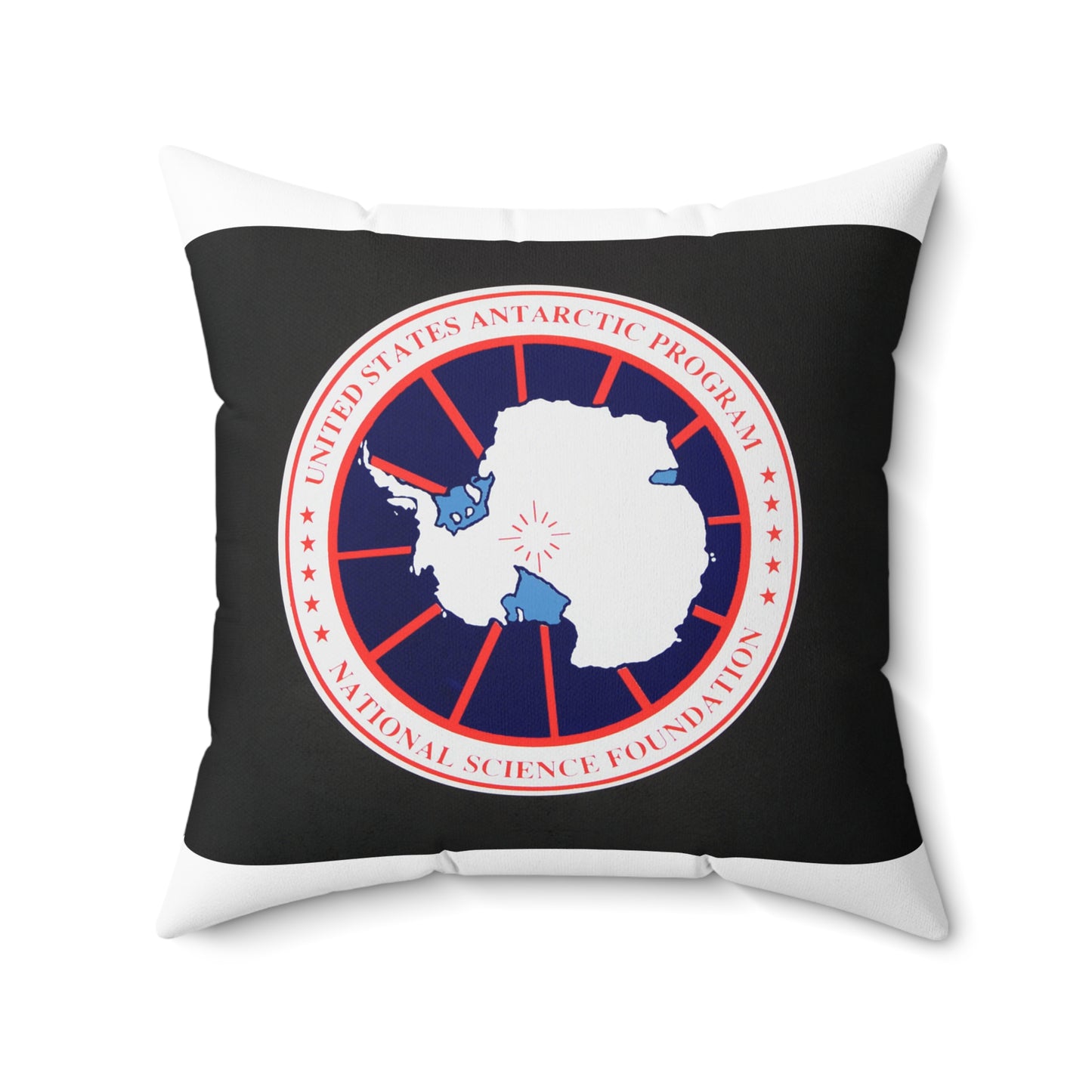 Logo of The National Science Foundation United States Antarctic Program Decorative Accent Square Pillow
