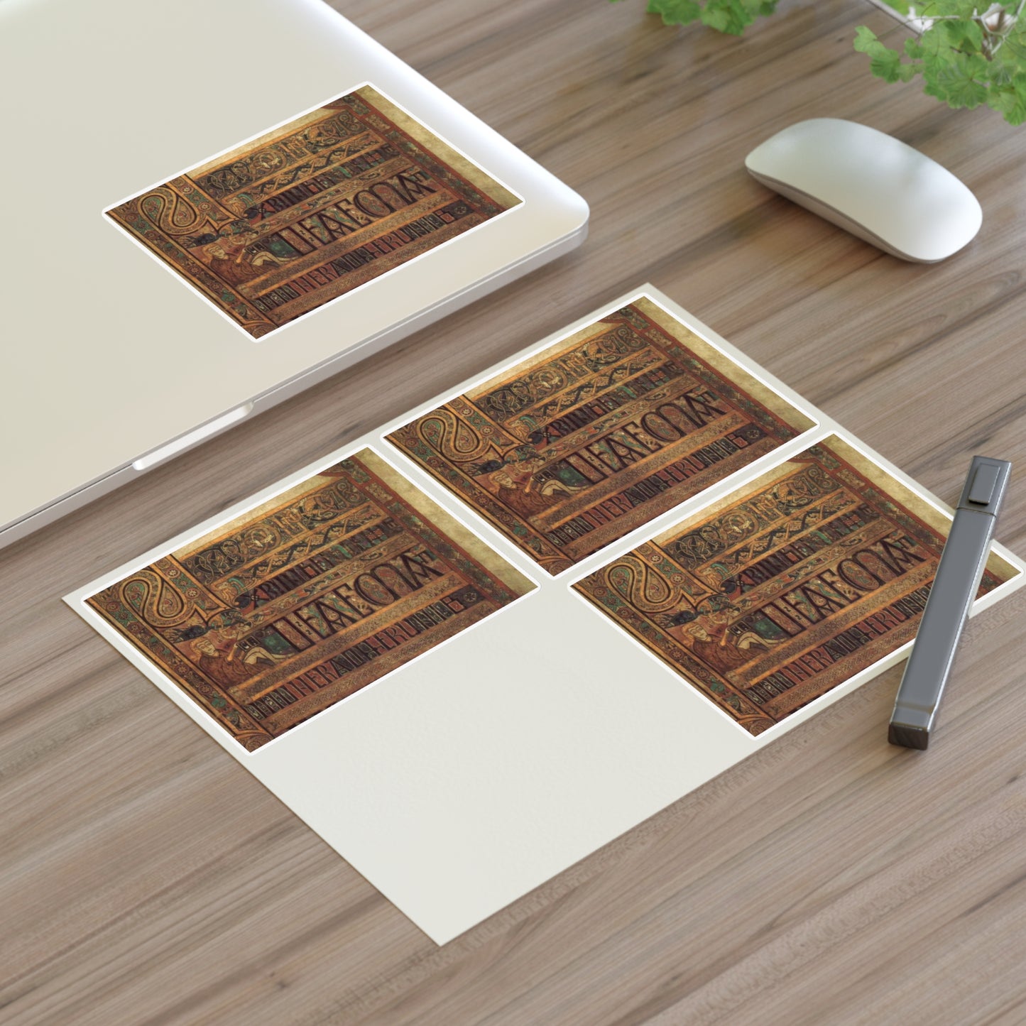 Book of Kells: KellsFol008rBrevCausMatt Laminated UV Protective Vinyl Stickers