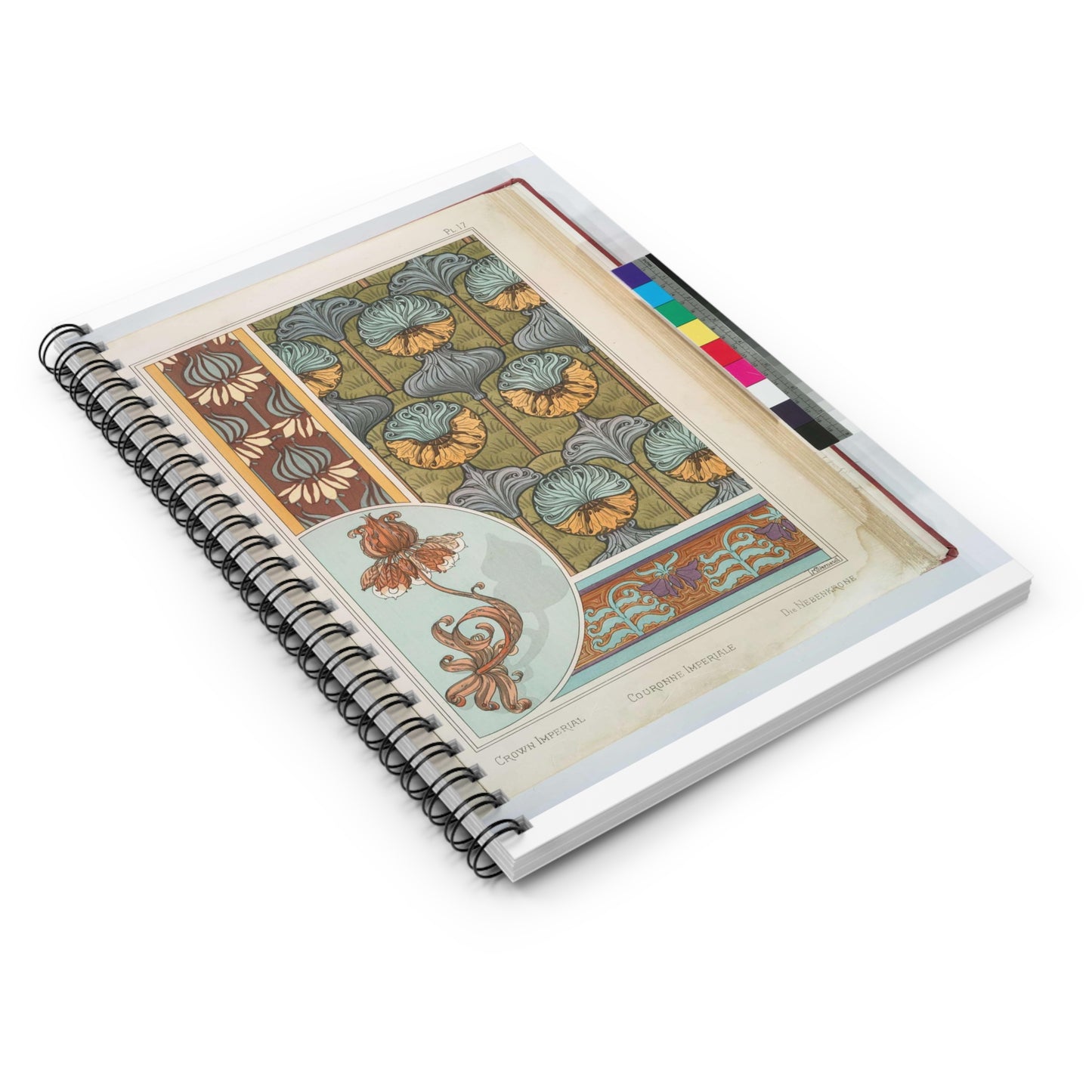 Couronne imperiale, Maurice Pillard Verneuil Spiral Bound Ruled Notebook with Printed Cover