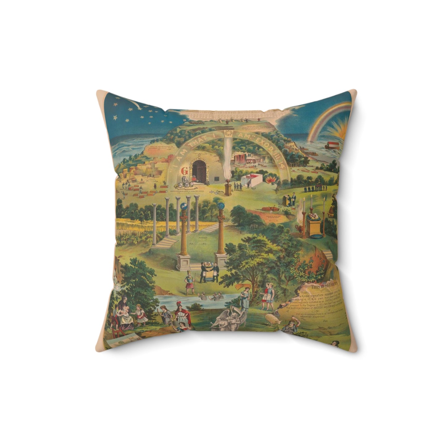 Our emblematic mystic light of masonry Decorative Accent Square Pillow