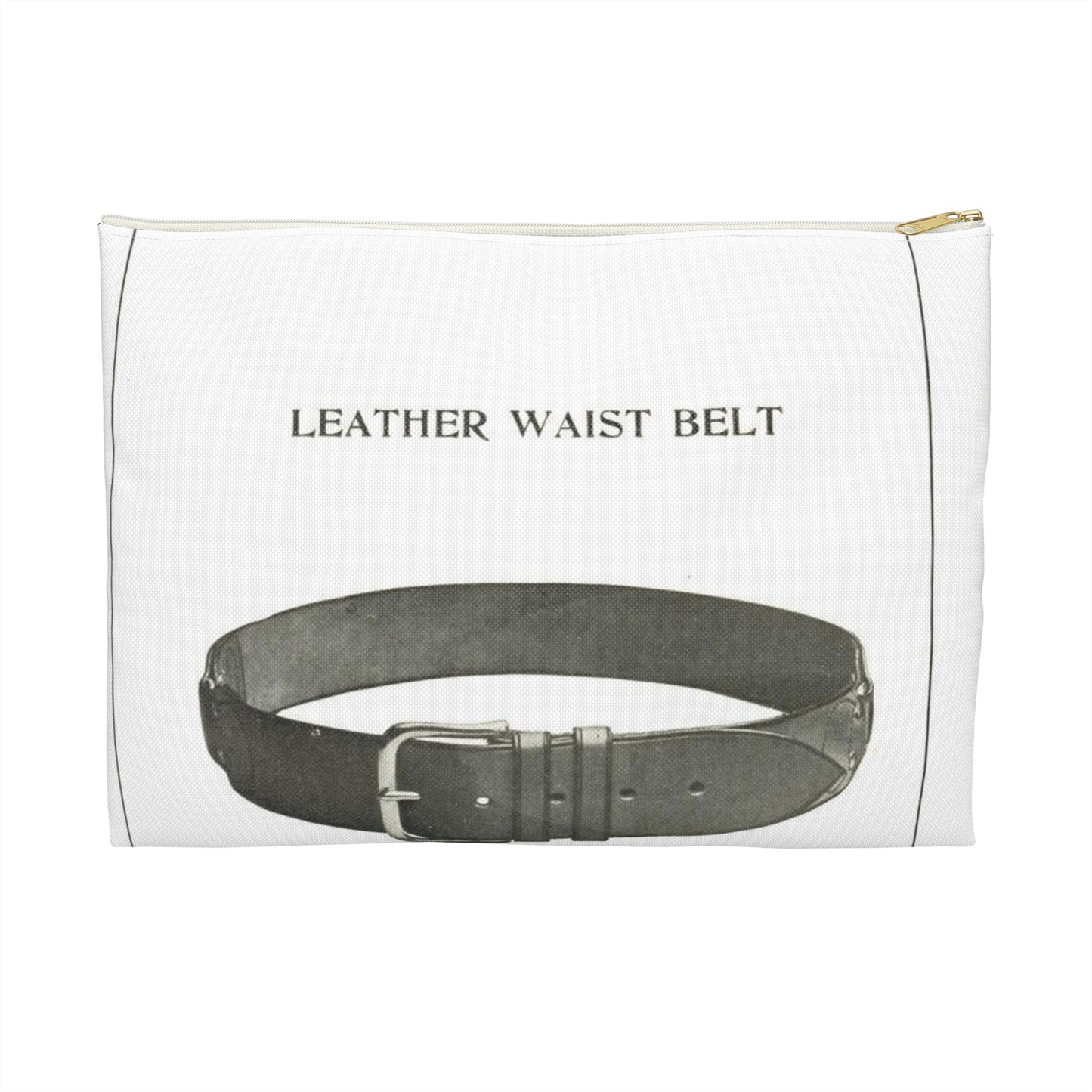 Patent drawing - Leather Waist Belt - . Public domain image Large Organizer Pouch with Black Zipper