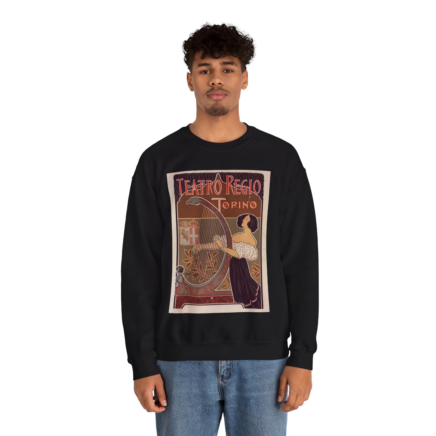 Affiche italienne pour le "Théâtre royal de Turin" Black Heavy Blend Adult Crew Neck SweatShirt