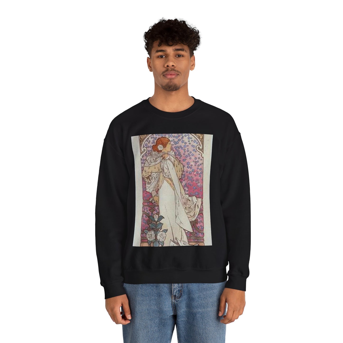 Affiche pour le Théâtre de la Renaissance, "la Dame aux Camélias". Black Heavy Blend Adult Crew Neck SweatShirt