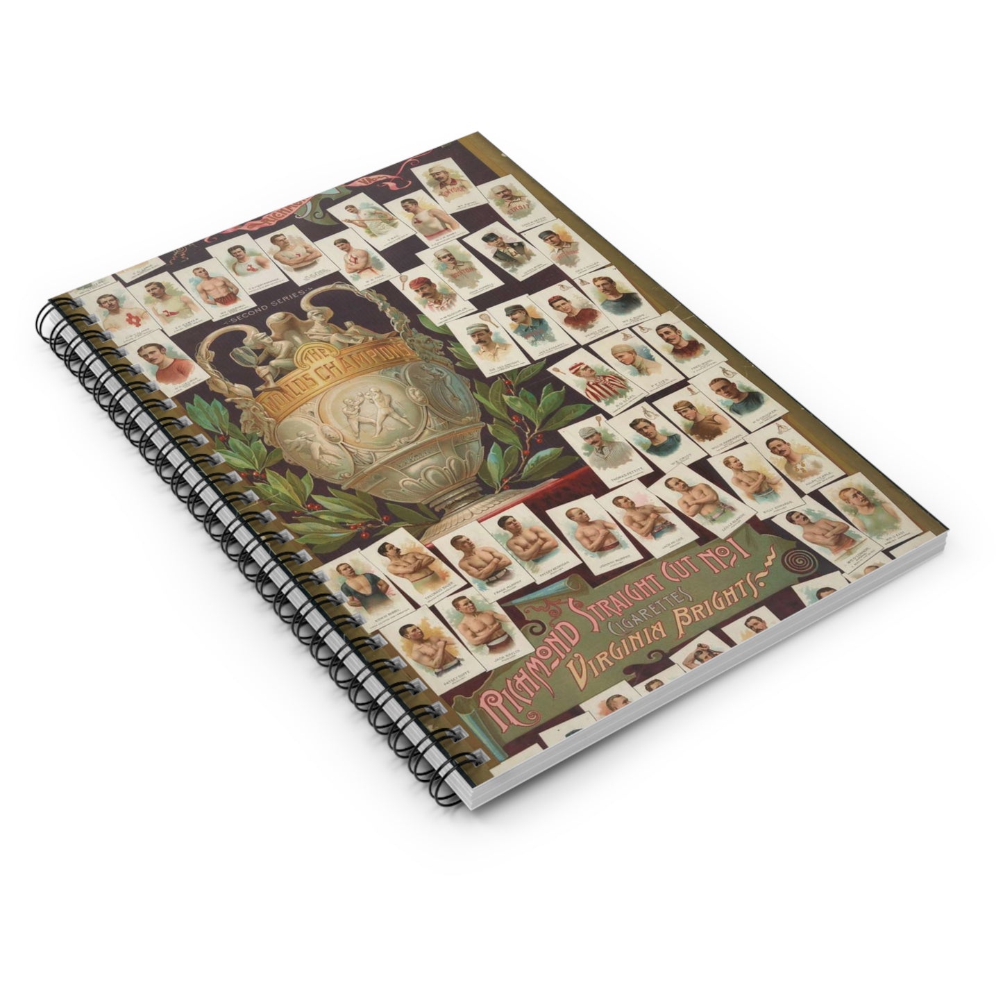Allen & Ginter. Richmond, Virginia Richmond straight cut no. 1 cigarettes Virginia brights. The worlds champions second series Spiral Bound Ruled Notebook with Printed Cover