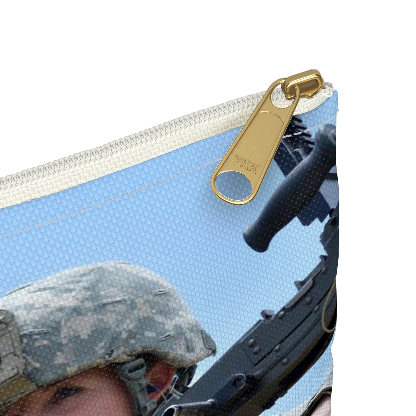 In this image, Sgt. Melica Thayer of the 136th Military Large Organizer Pouch with Black Zipper