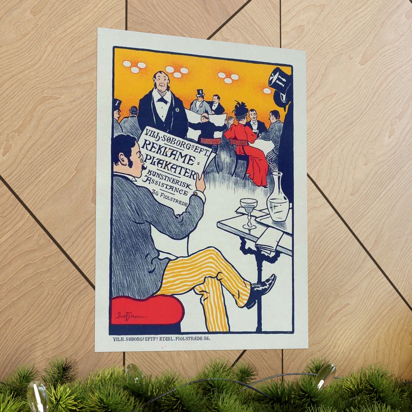 Affiche danoise pour les "Affiches artistiques Wilh. Söborg". High Quality Matte Wall Art Poster for Home, Office, Classroom
