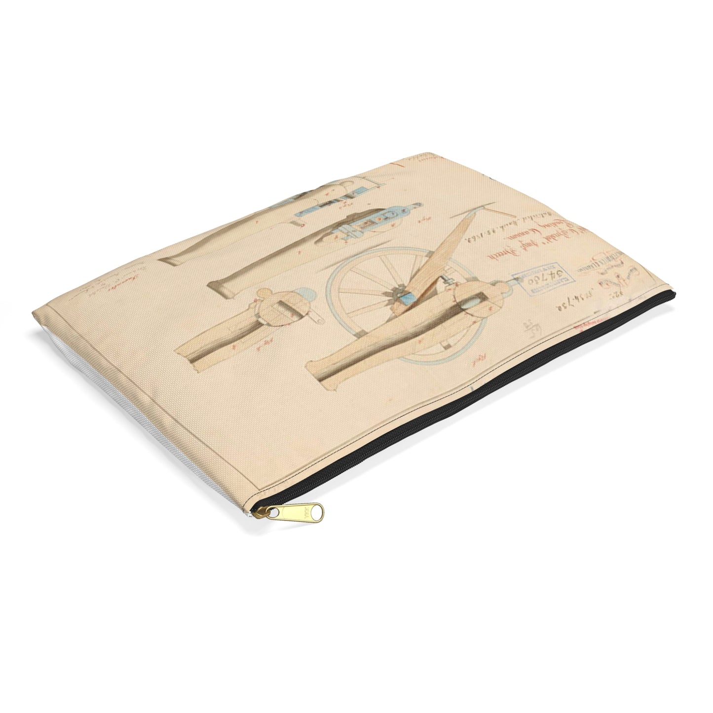 Patent drawing - Drawing of Improved Breech Loading Cannon Public domain  image Large Organizer Pouch with Black Zipper