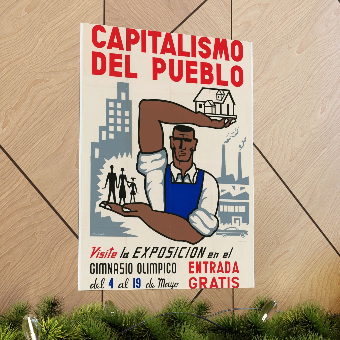People's Capitalism Poster, United States information service propaganda High Quality Matte Wall Art Poster for Home, Office, Classroom