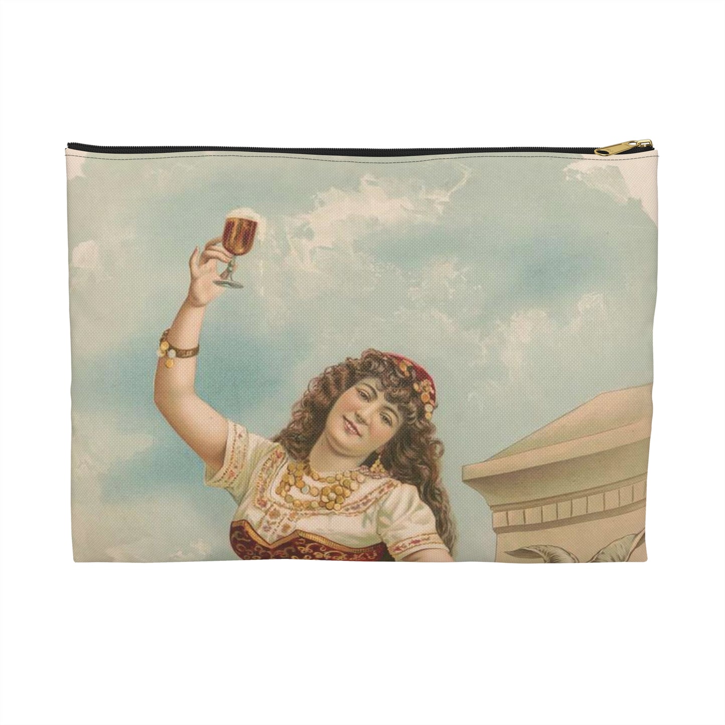 Poster - Bock Miranda no. 199 - Public domain lithograph Large Organizer Pouch with Black Zipper