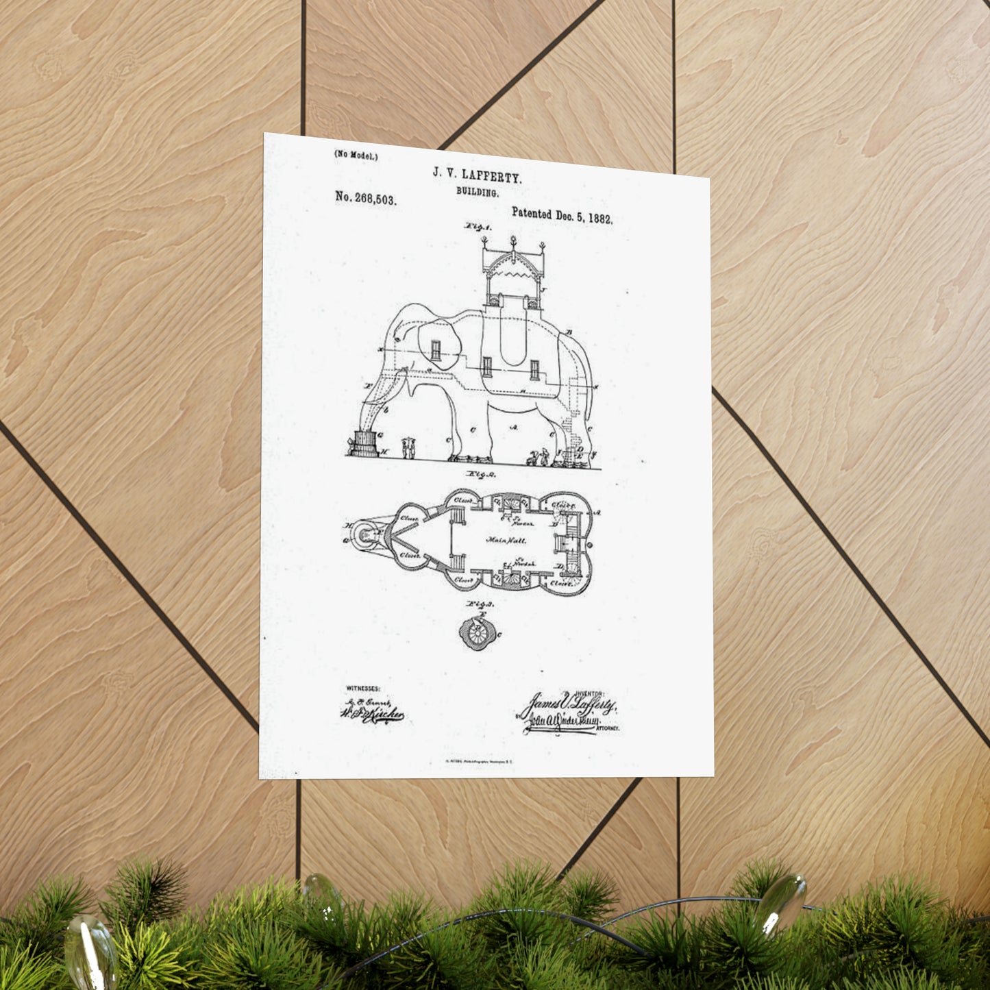 Patent Drawing of Engine - Lucy-USpatent268503 1882 Public domain  image High Quality Matte Wall Art Poster for Home, Office, Classroom