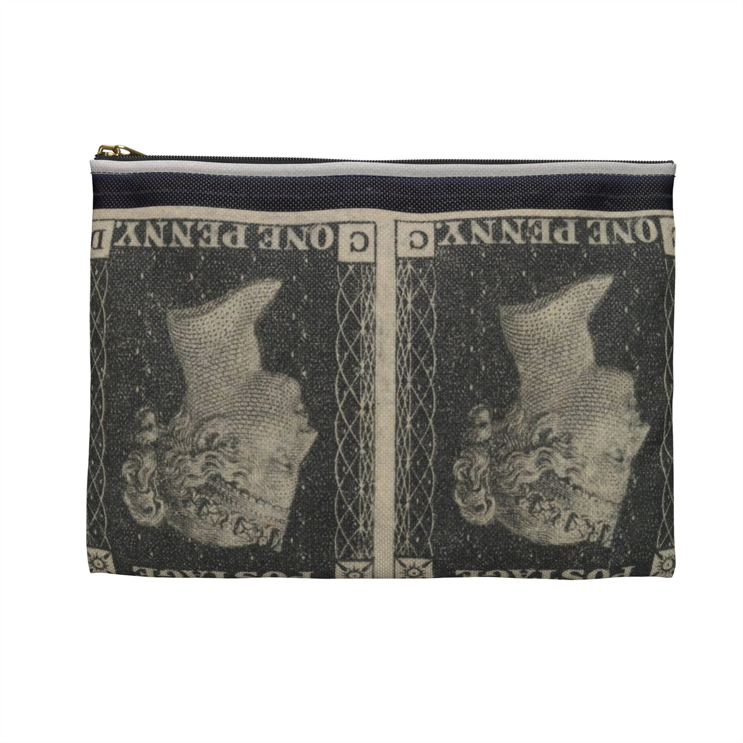 "Penny Black" postage stamps - postal stamp Large Organizer Pouch with Black Zipper