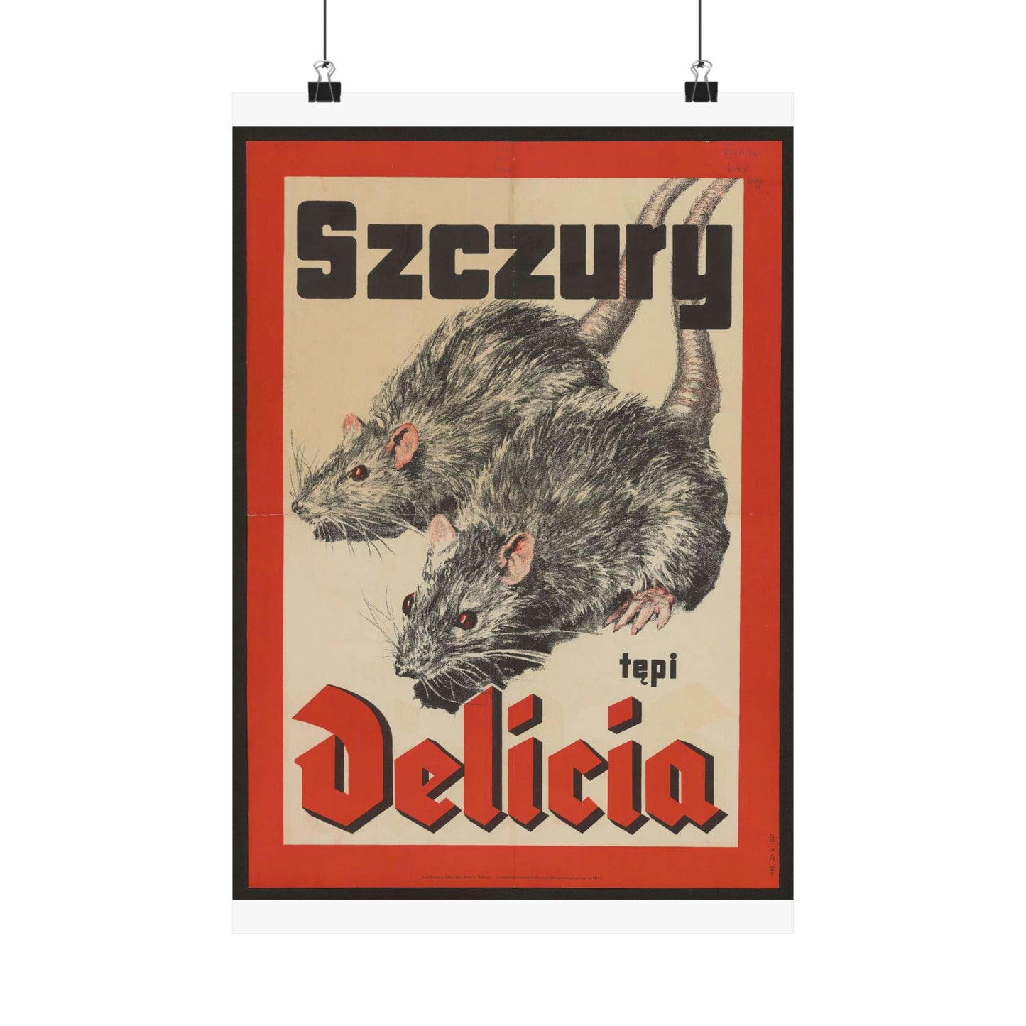 1940s poster - Szczury tępi Delicia High Quality Matte Wall Art Poster for Home, Office, Classroom