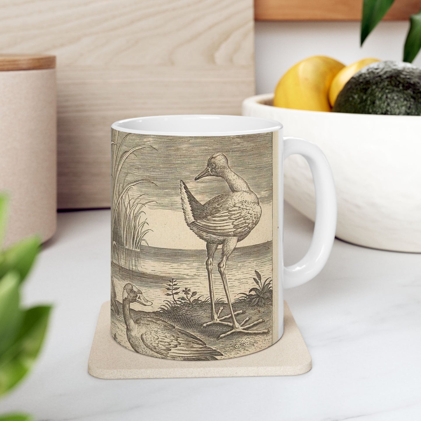 Adriaen Collaert - Enkele watervogels aan een oever Beautiful Novelty Ceramic Coffee Mug 11oz