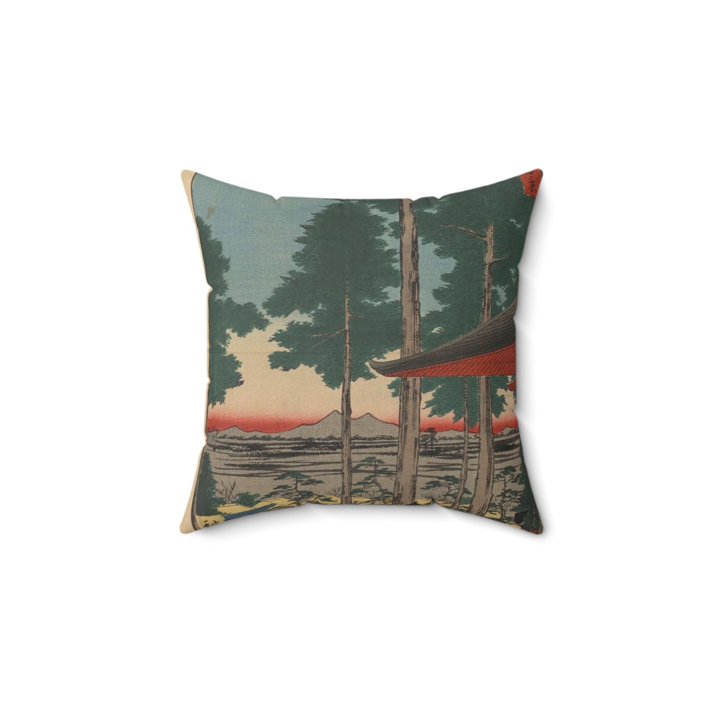 Gajō icchō, Andō Hiroshige - Public domain portrait drawing  Decorative Accent Square Pillow