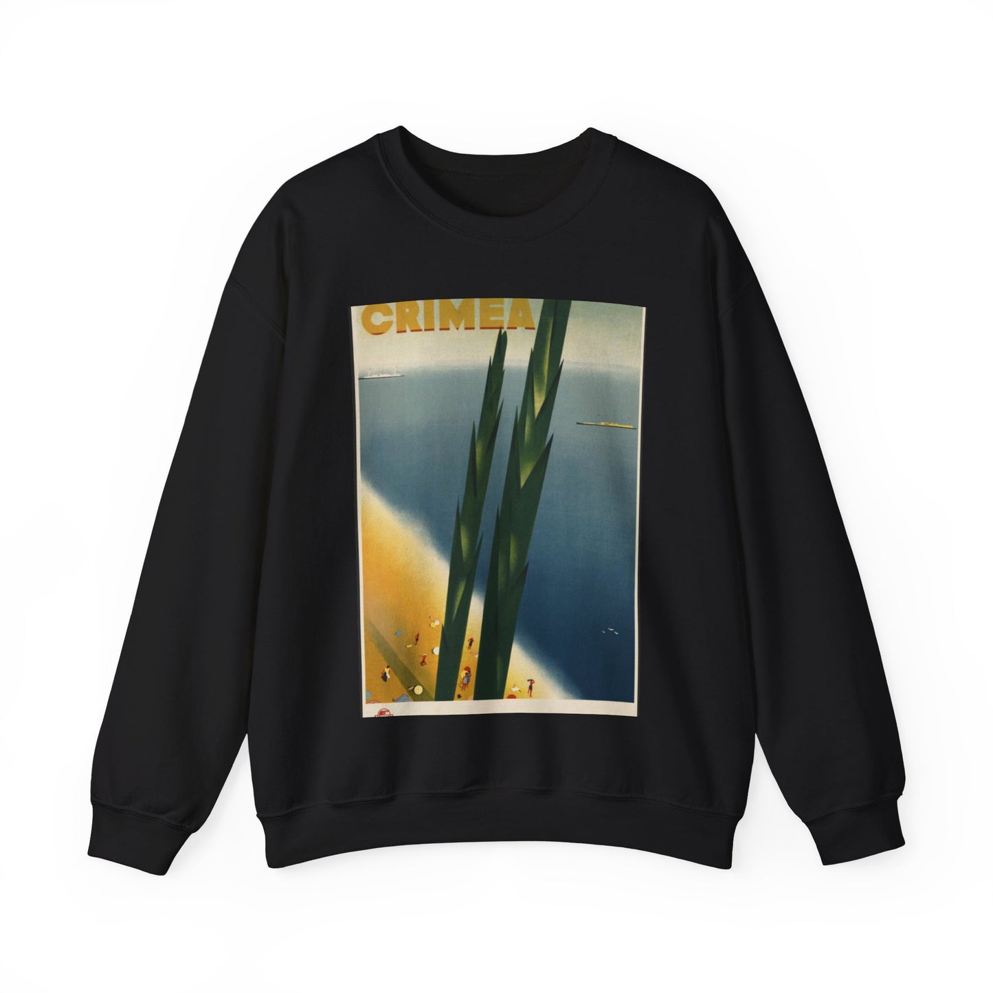 Crimea. Vintage Travel Poster., Art Deco Poster Black Heavy Blend Adult Crew Neck SweatShirt