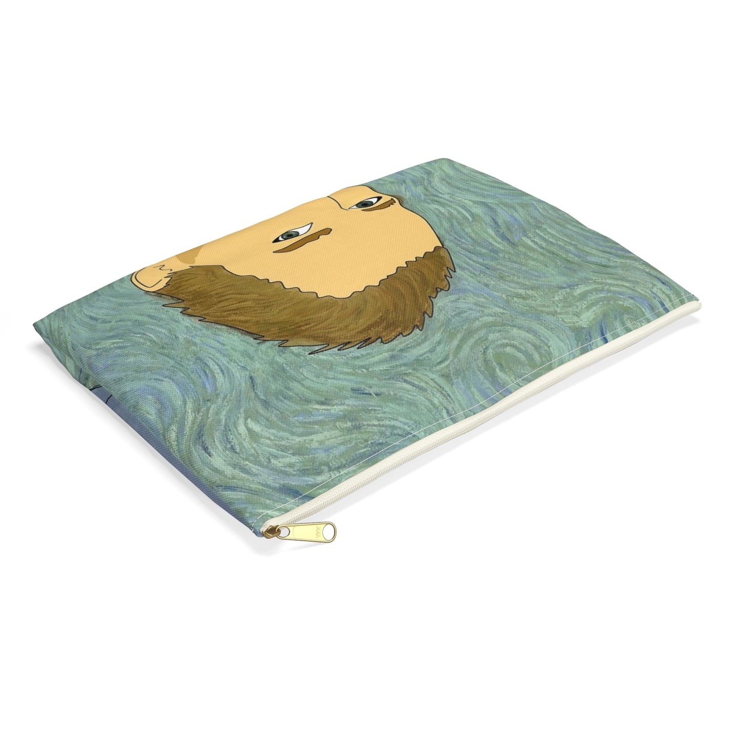 A painting of a man in a suit and tie. Van gogh illustration insanity. Large Organizer Pouch with Black Zipper