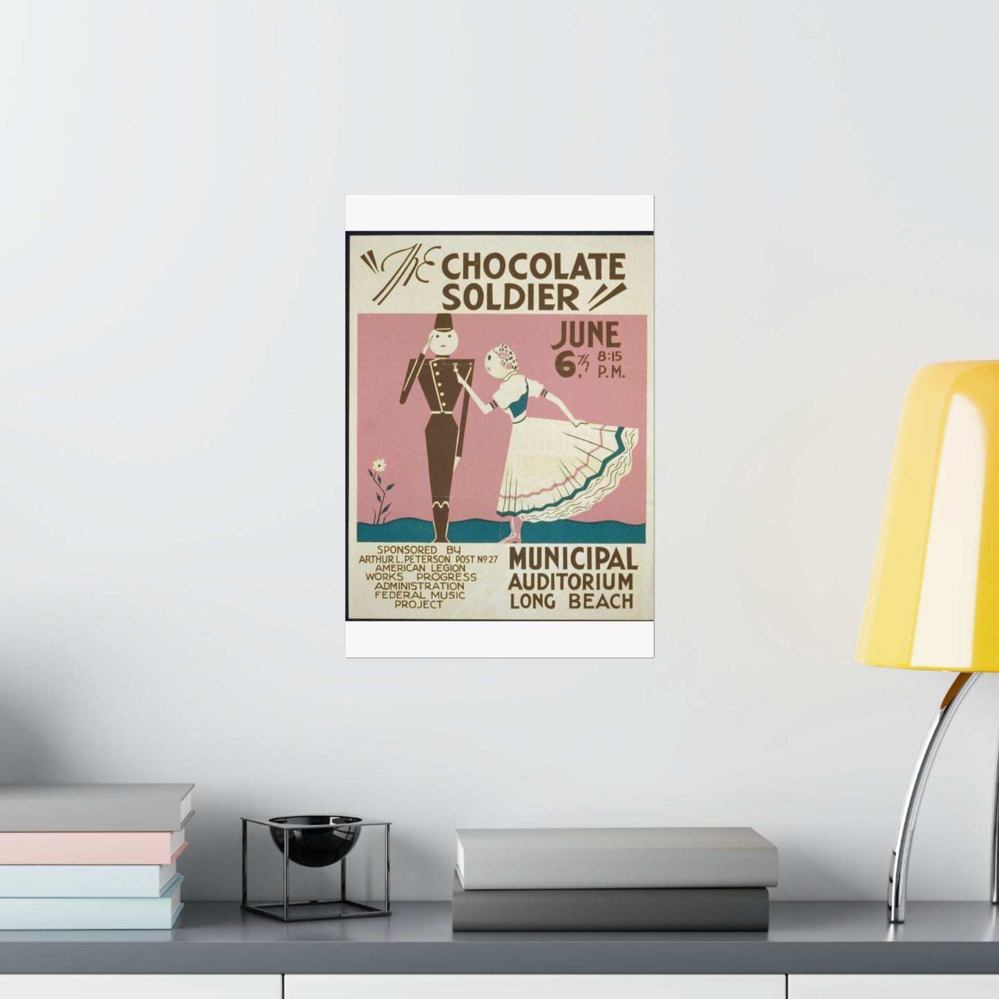 "The chocolate soldier" - WPA poster, Public domain, Library of Congress High Quality Matte Wall Art Poster for Home, Office, Classroom