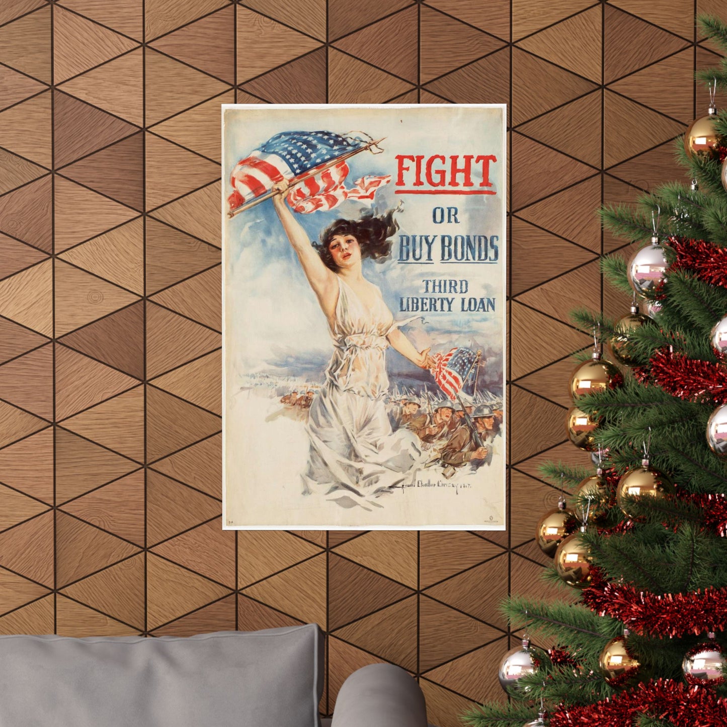 Fight or buy bonds. Third Liberty Loan High Quality Matte Wall Art Poster for Home, Office, Classroom